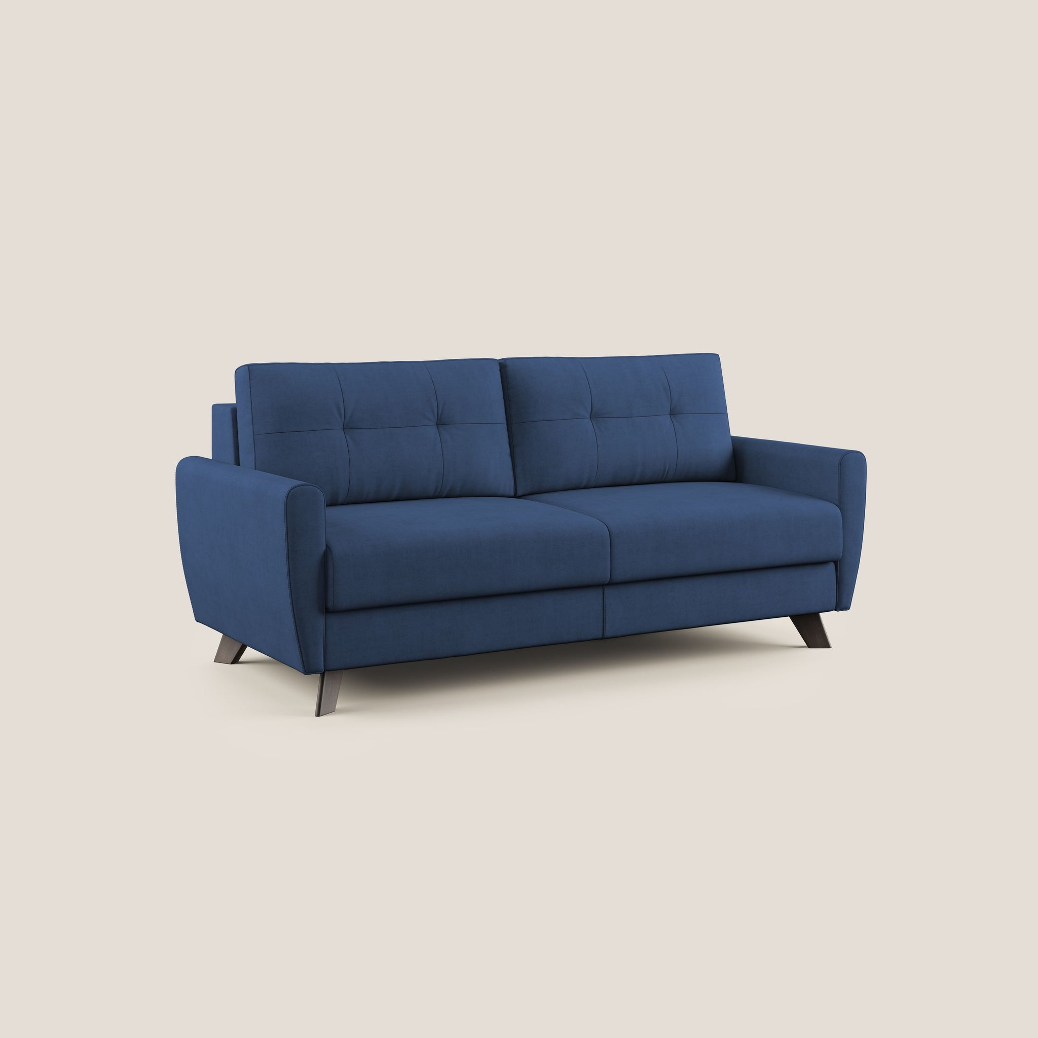 Callisto Divano letto 168 cm ( mat. 120x197 cm) in tessuto morbido impermeabile T02 BLU - divani.store