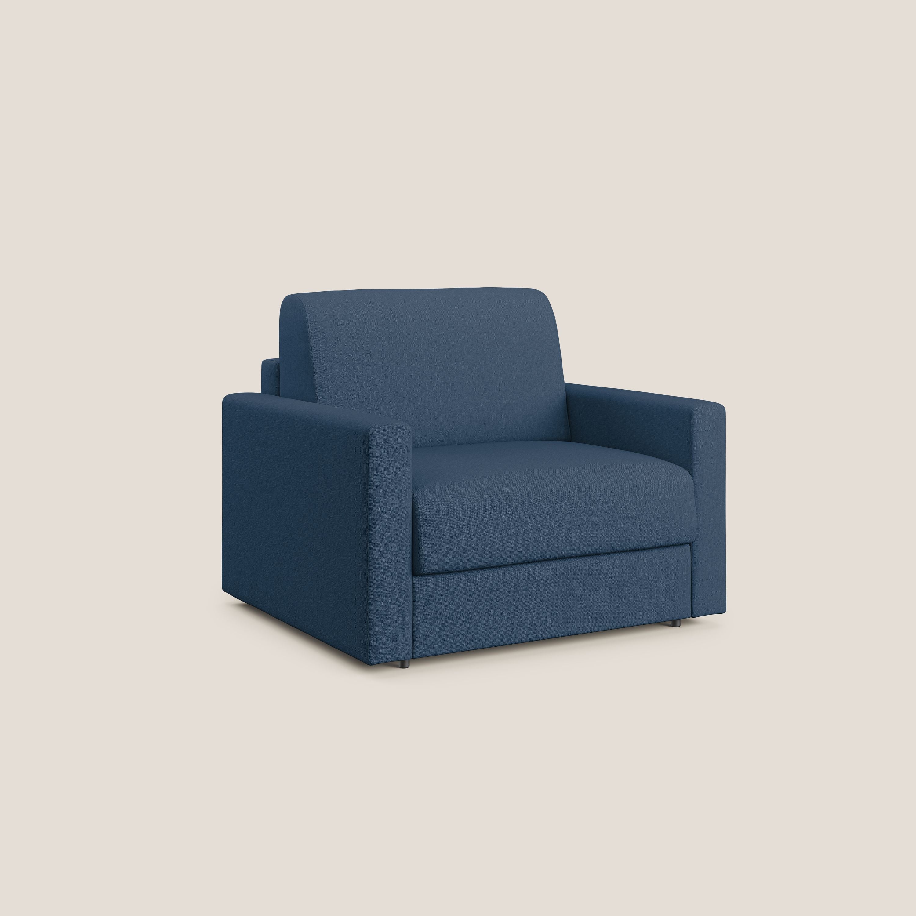 Chris poltrona letto in tessuto impermeabile T13 blu - divani.store