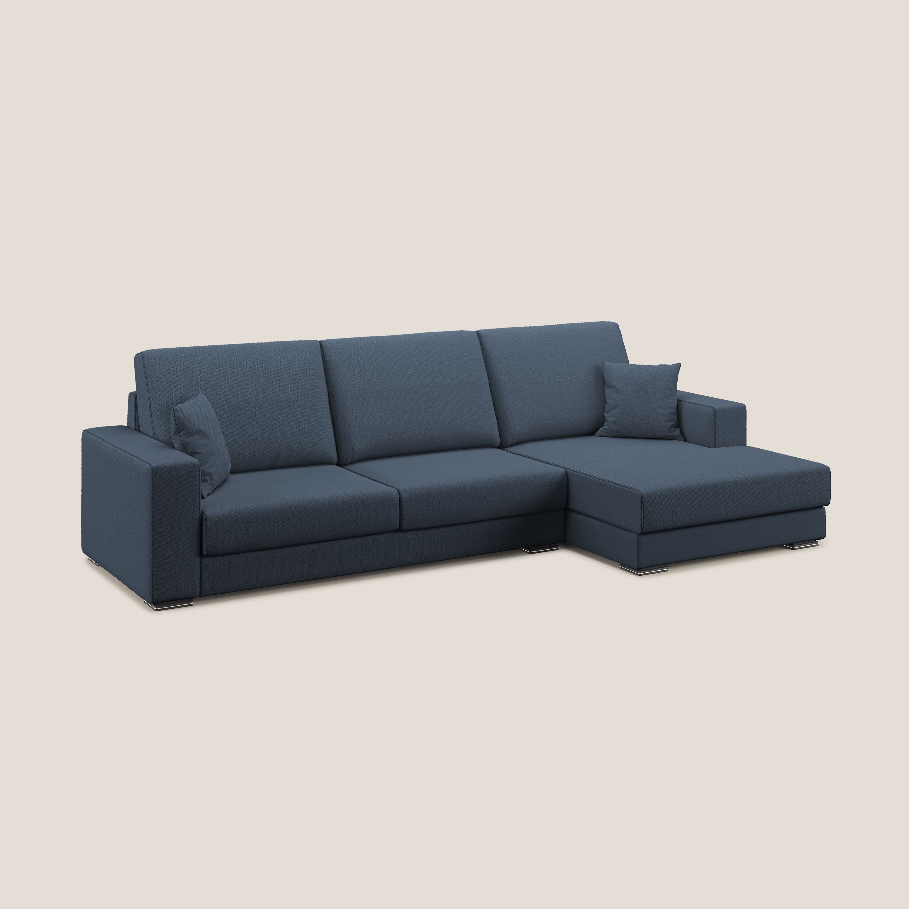 Marte divano angolare in tessuto smacchiabile impermeabile T08 blu - divani.store