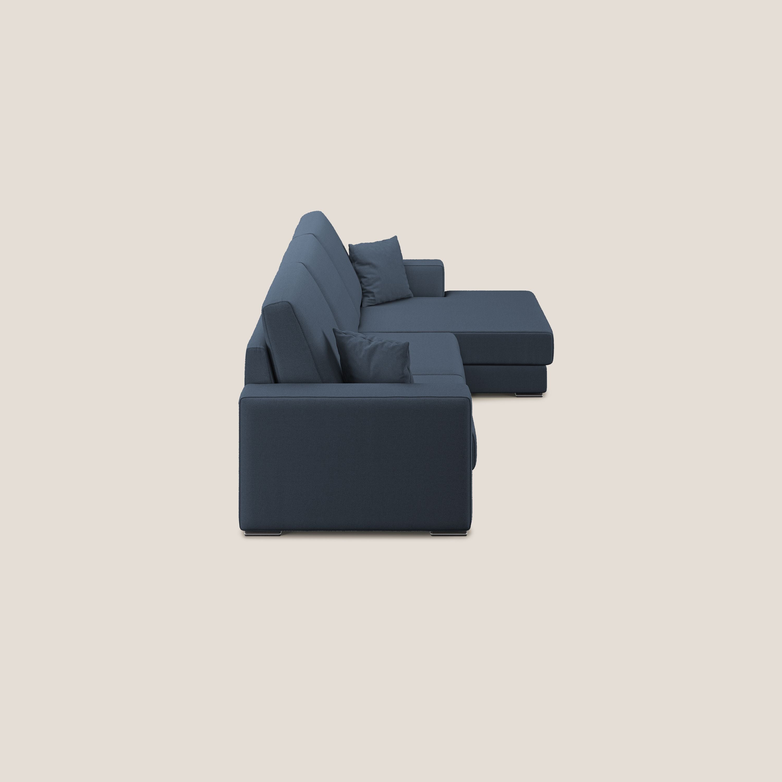 Marte divano angolare in tessuto smacchiabile impermeabile T08 blu - divani.store