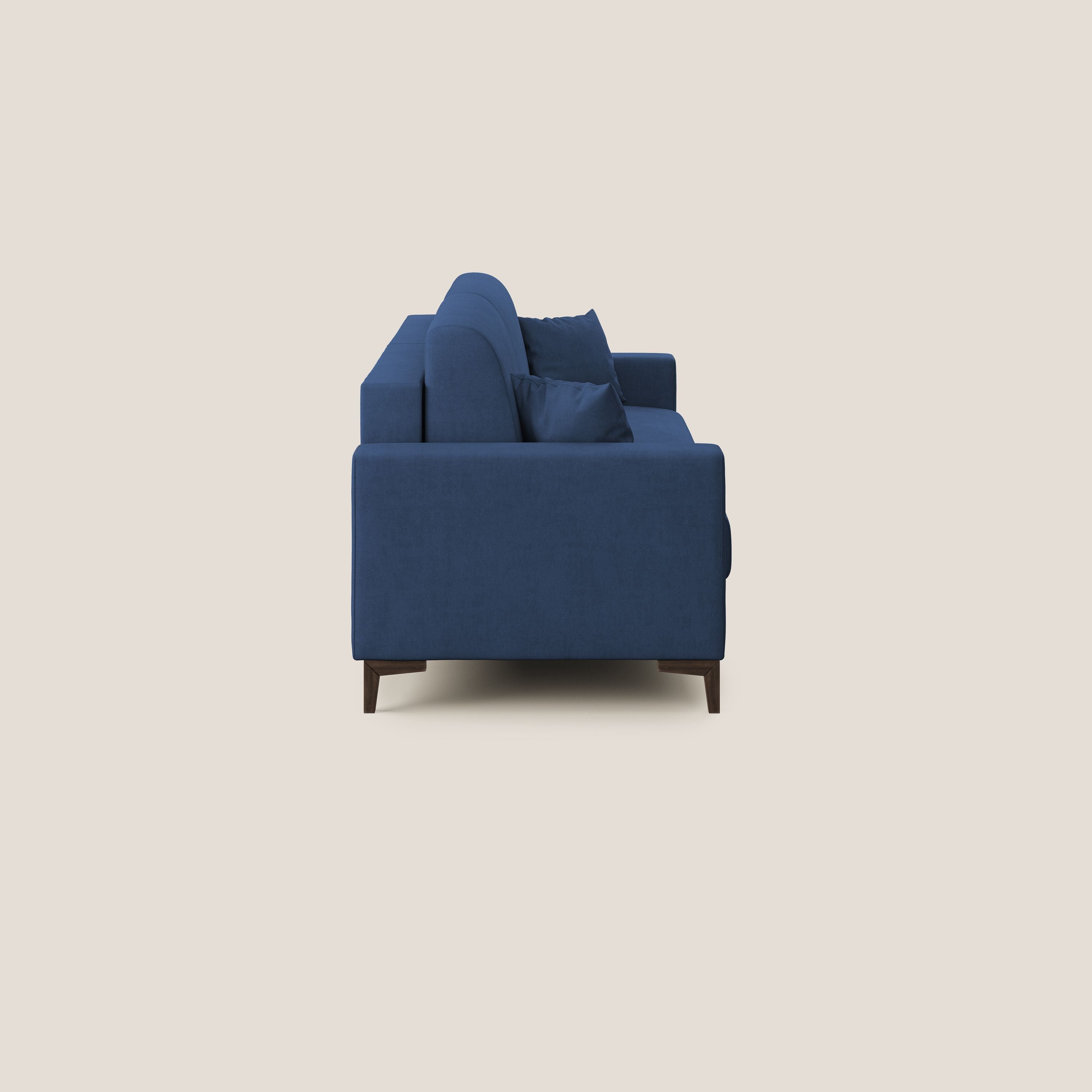Kafka divano letto matrimoniale in morbido tessuto impermeabile T02 blu - divani.store