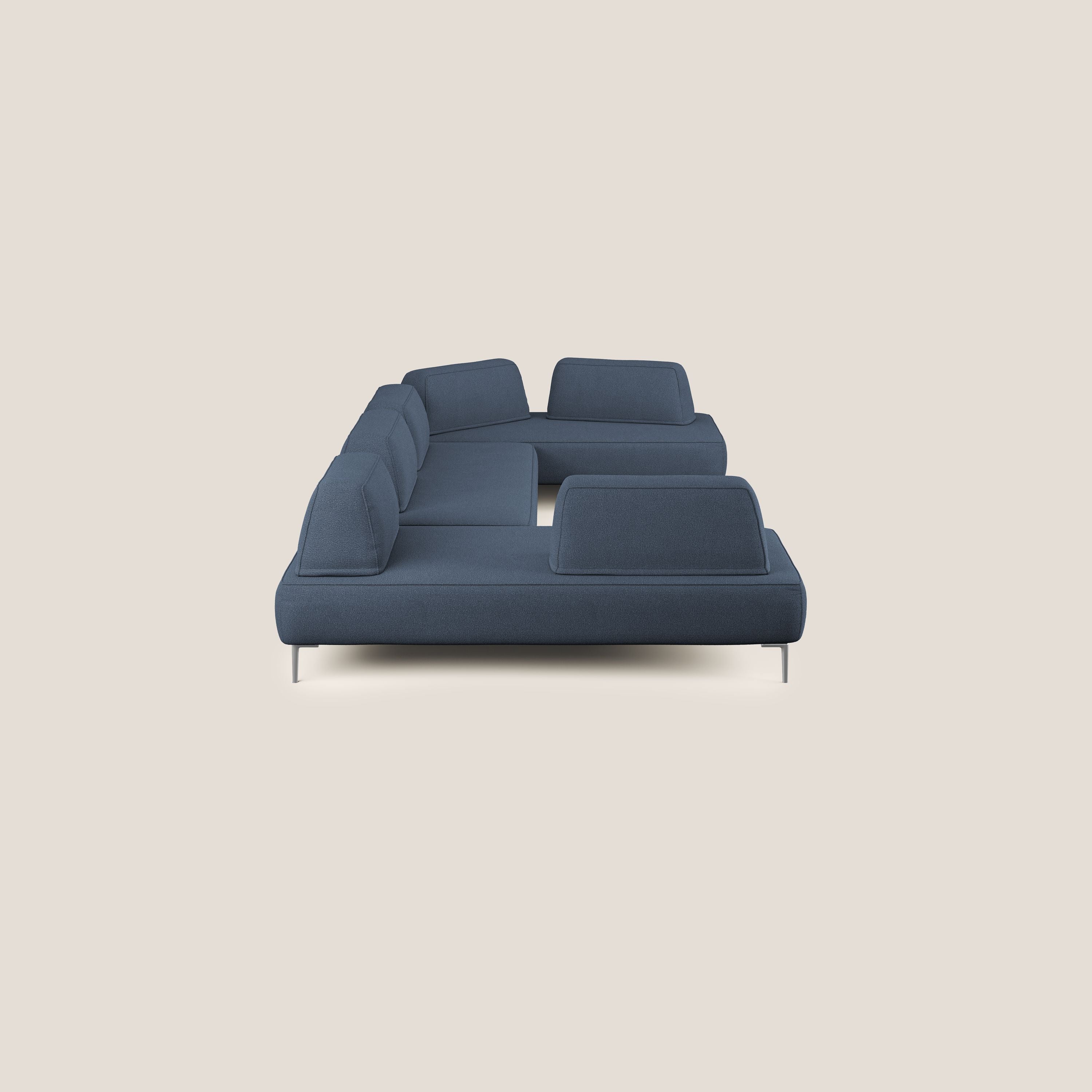 Newton divano panoramico modulare con schienali movibili T07 blu - divani.store