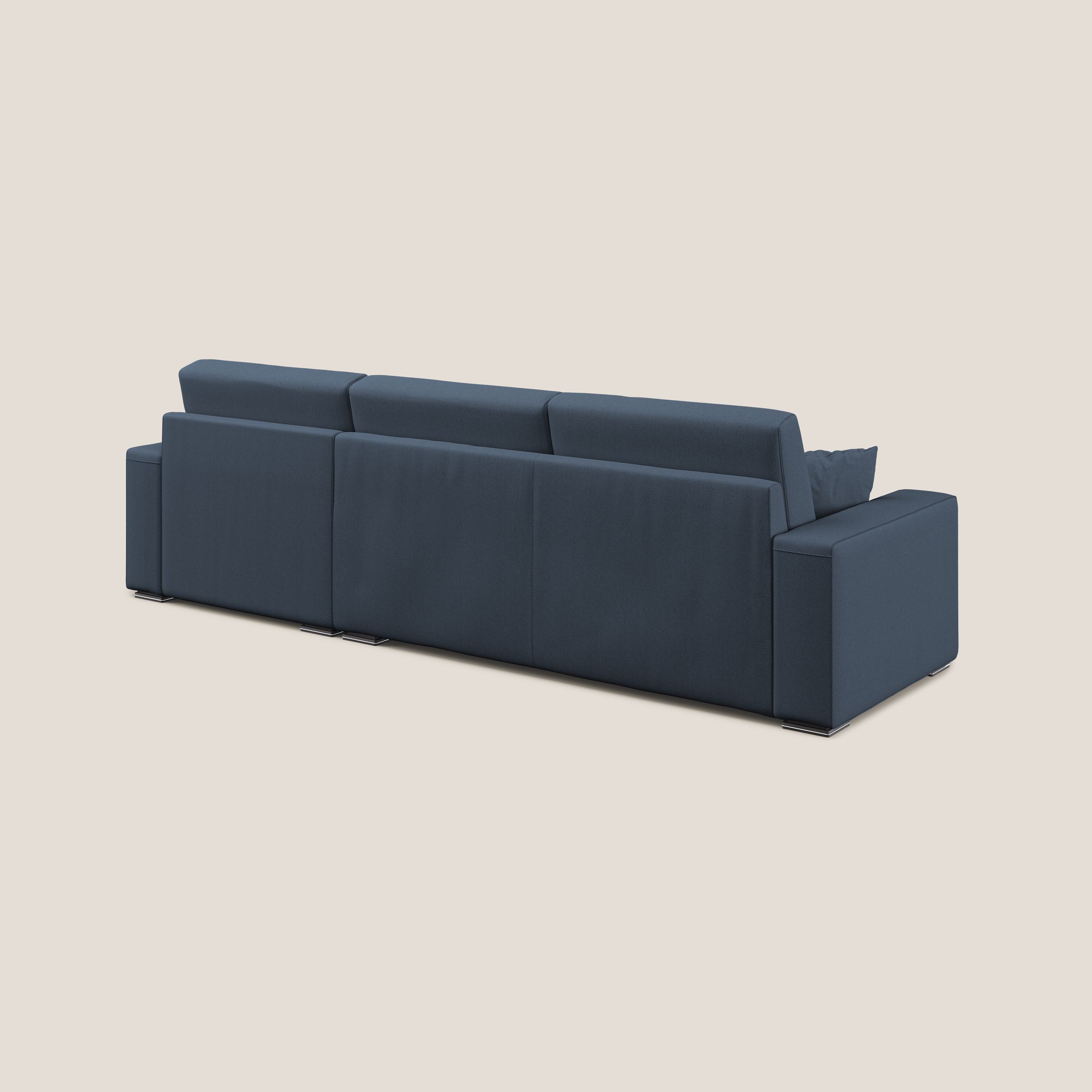 Marte divano angolare in tessuto smacchiabile impermeabile T08 blu - divani.store