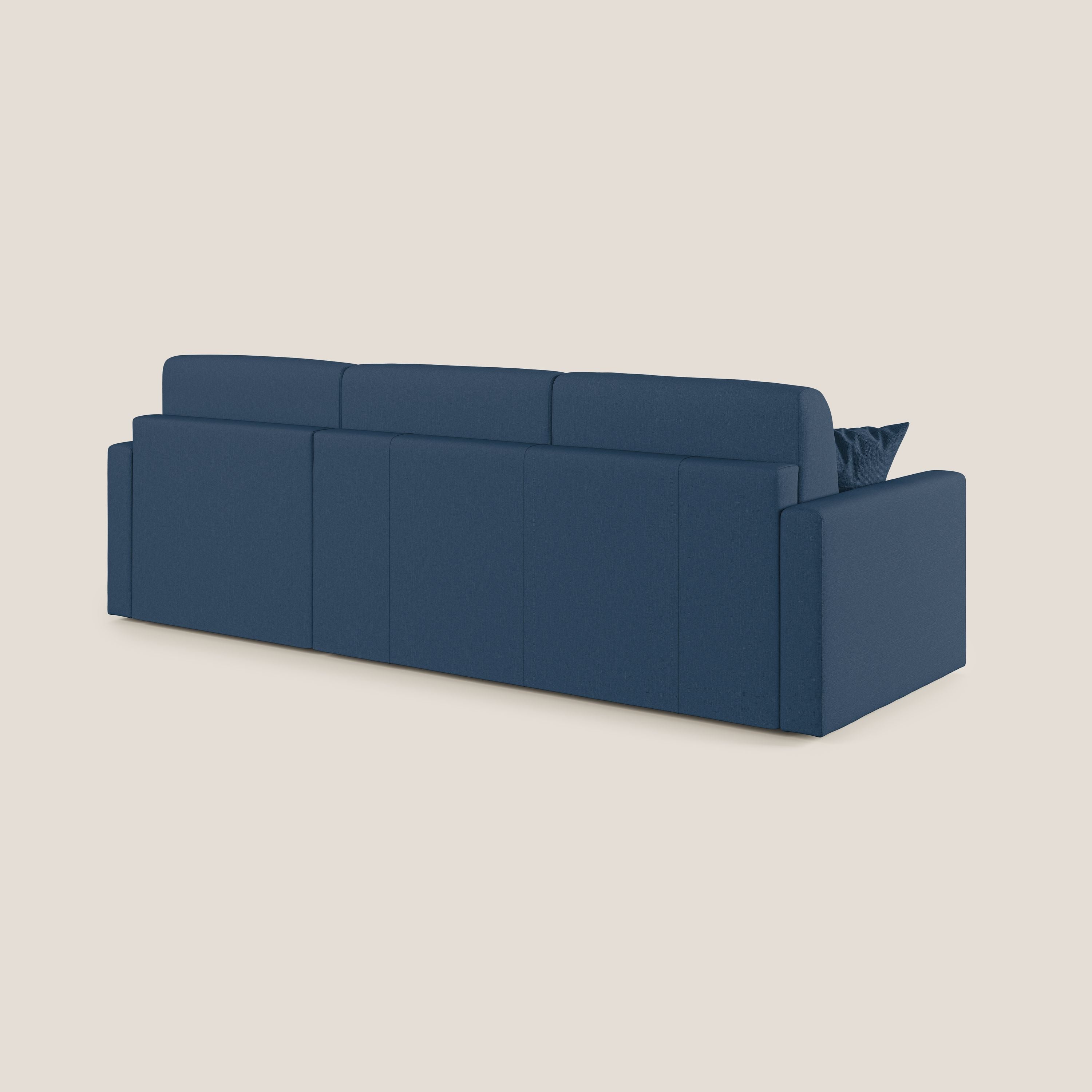 Chris Divano letto angolare 5 posti in tessuto impermeabile T13 blu - divani.store
