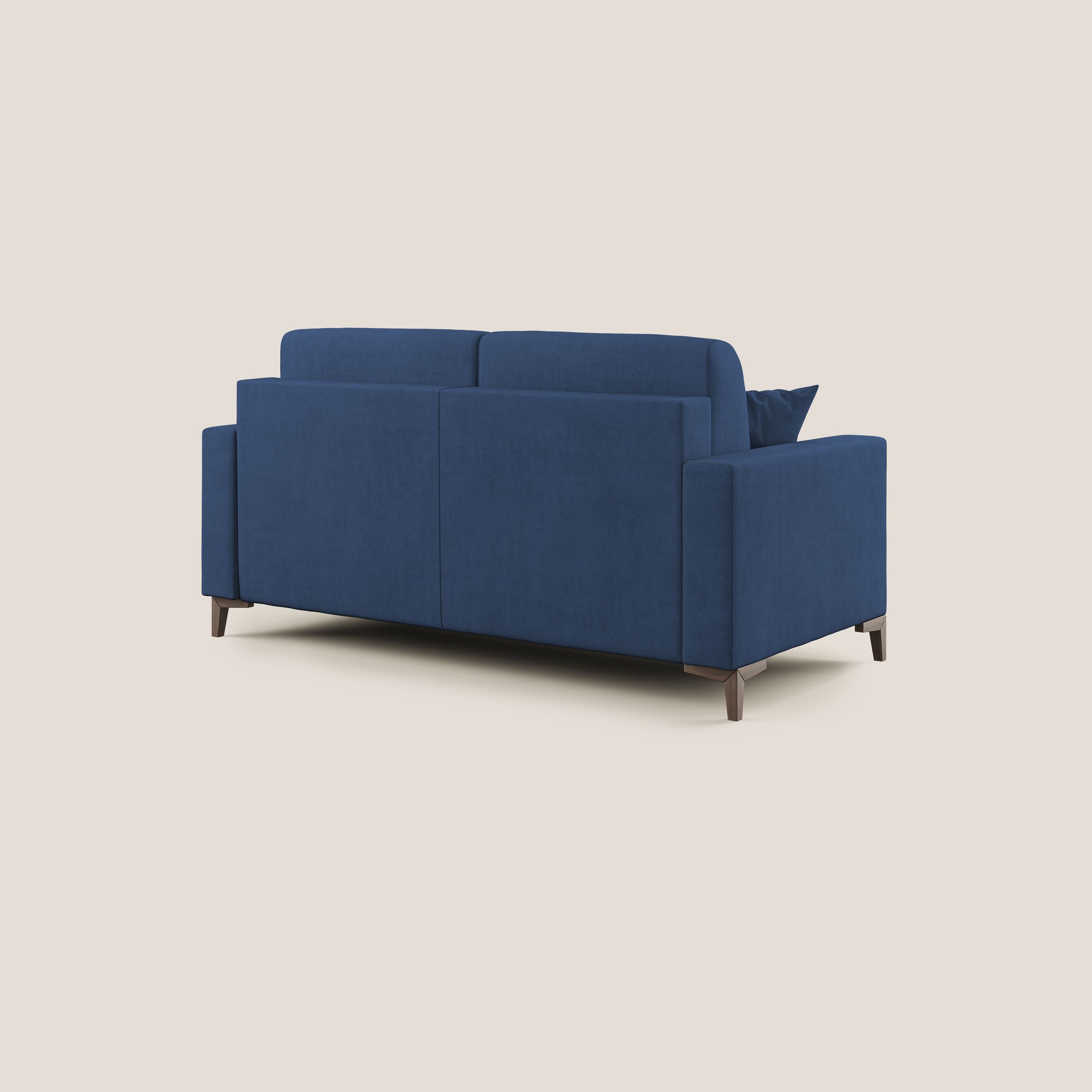 Kafka divano letto matrimoniale in morbido tessuto impermeabile T02 blu - divani.store