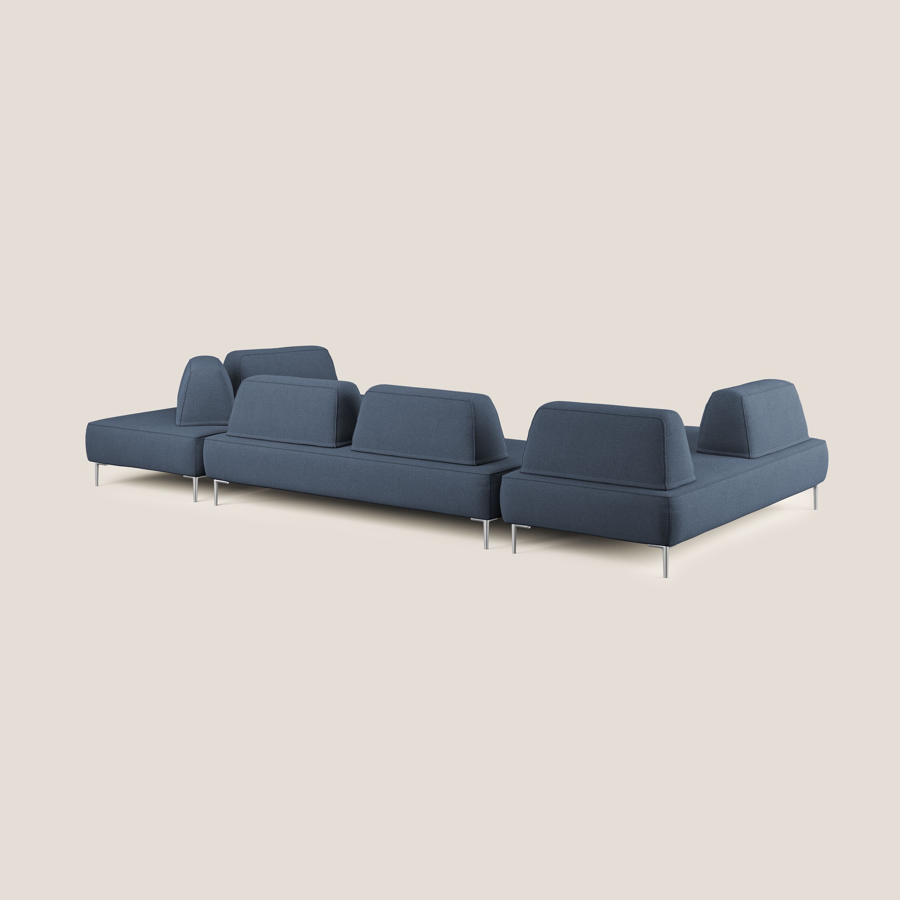 Newton divano panoramico modulare con schienali movibili T07 blu - divani.store