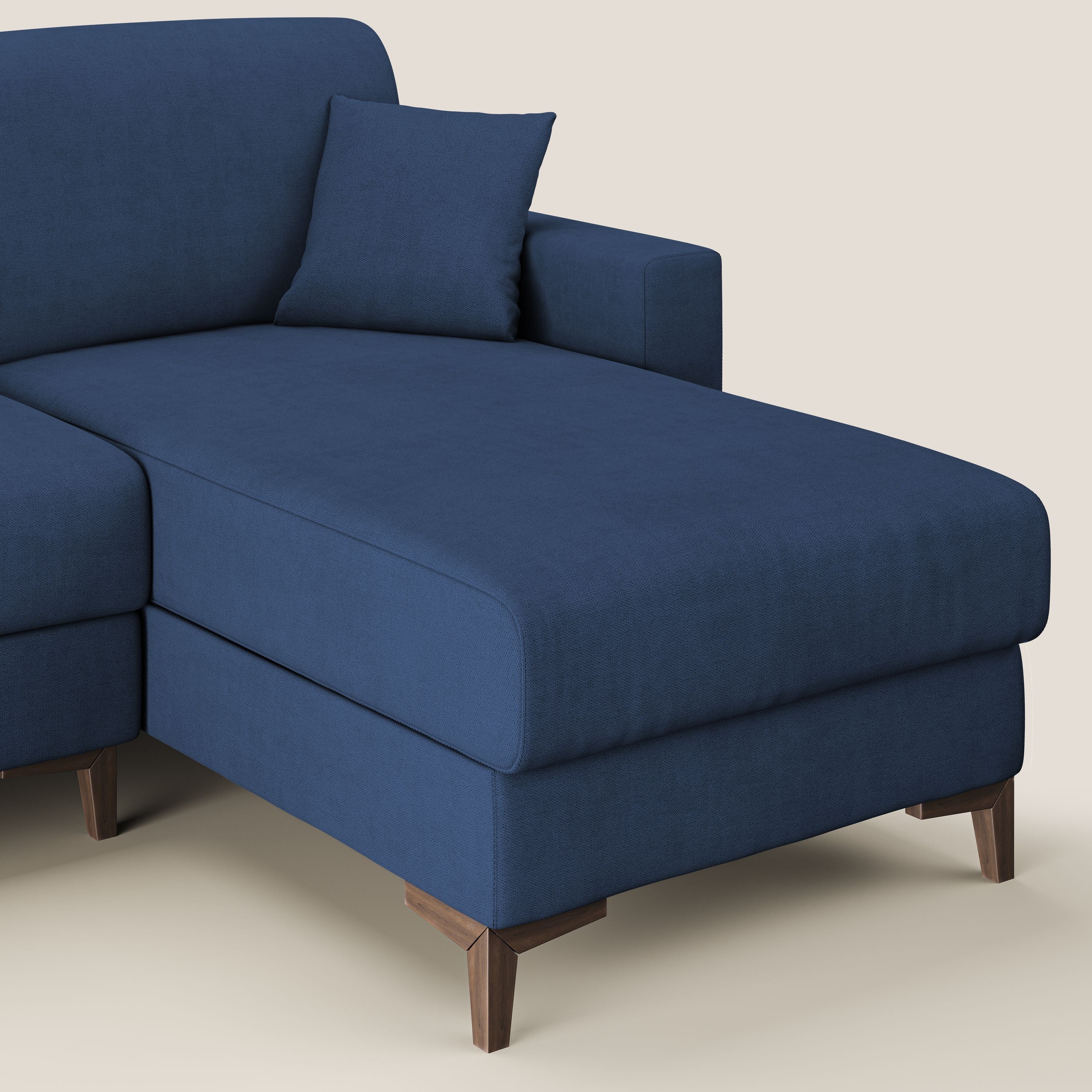 Kafka divano letto angolare in morbido tessuto impermeabile T02 blu - divani.store