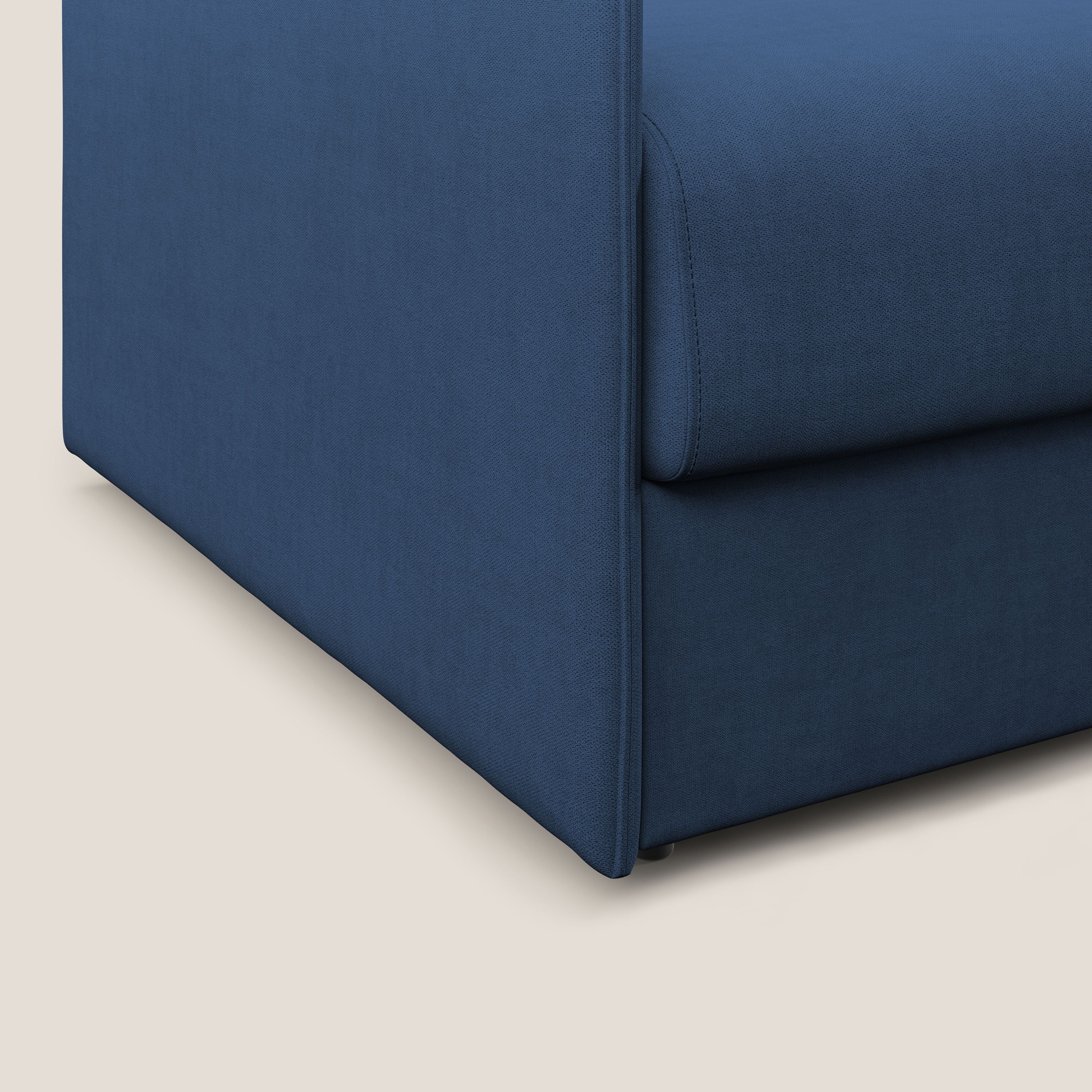 Evans poltrona letto in morbido tessuto impermeabile T02 blu - divani.store