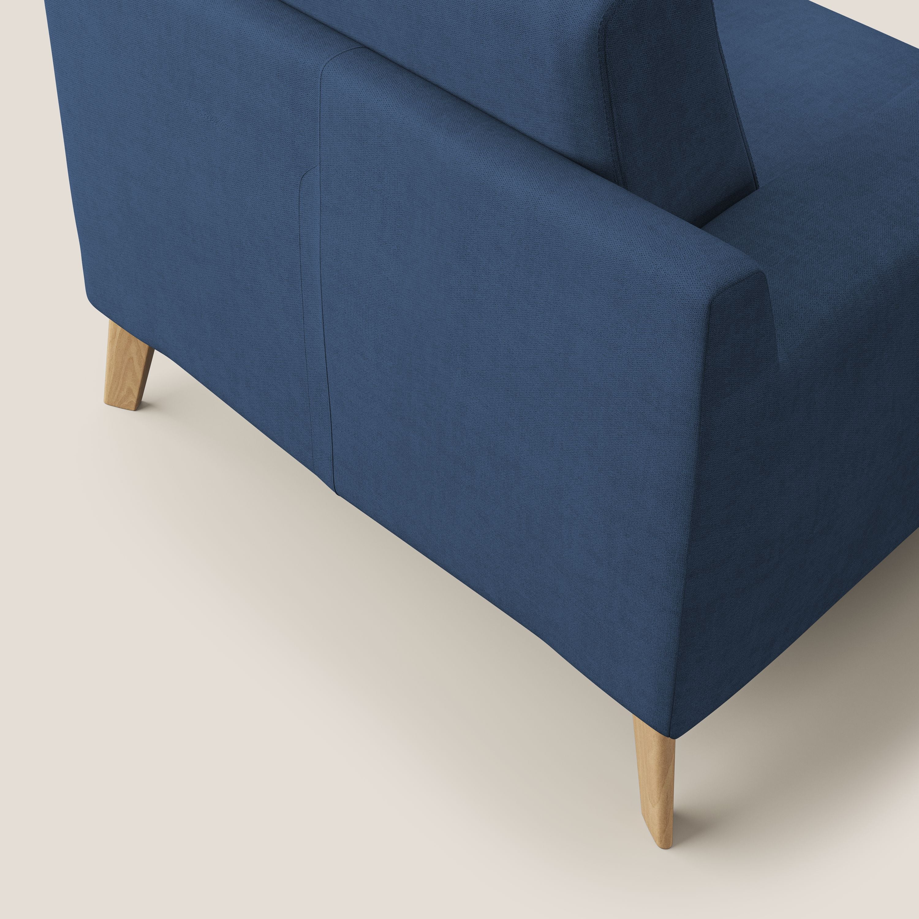Danish poltroncina in tessuto morbido impermeabile T02 blu - divani.store