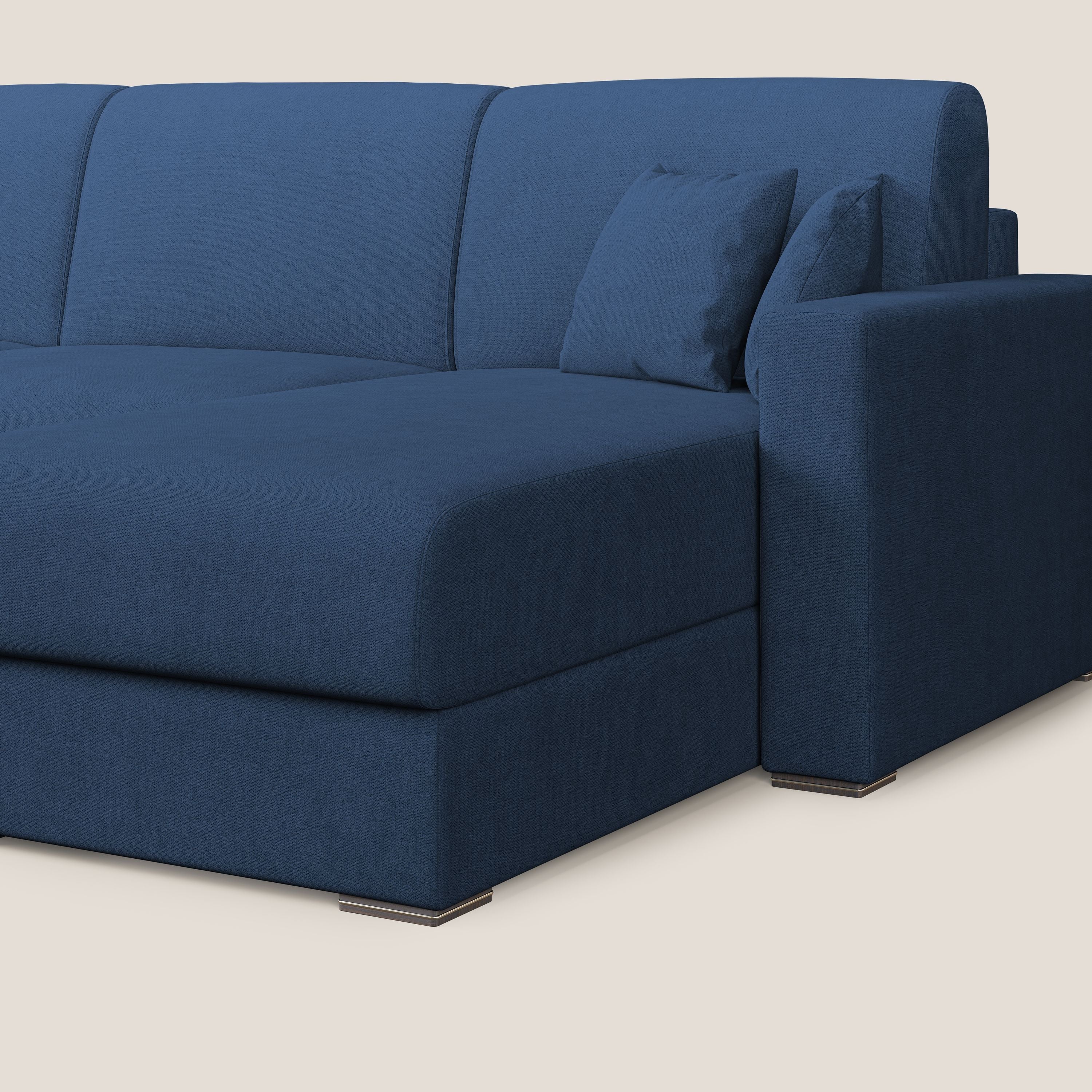 Best Divano letto angolare in tessuto impermeabile T02 blu - divani.store