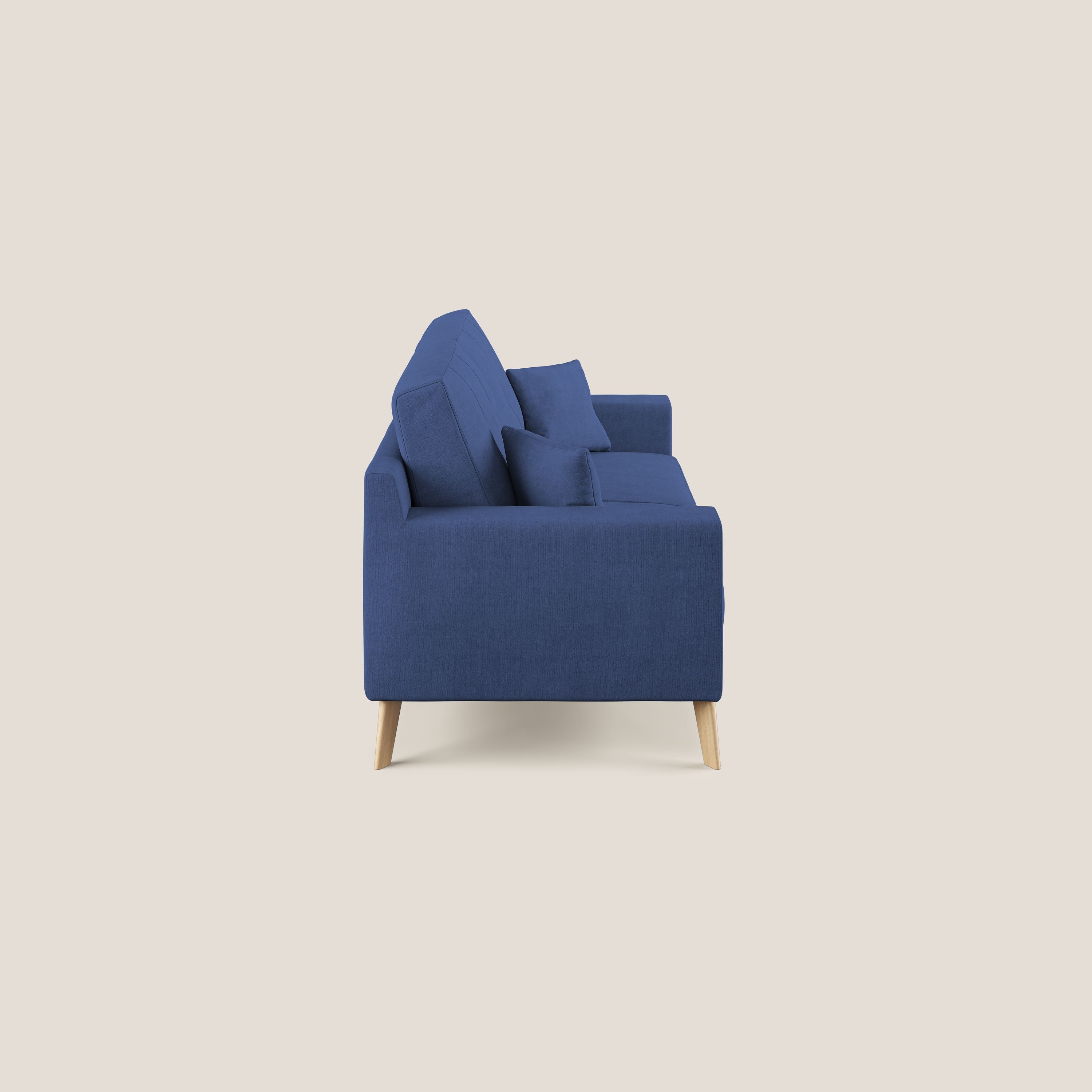 Danish divano moderno in tessuto morbido impermeabile T02 blu - divani.store
