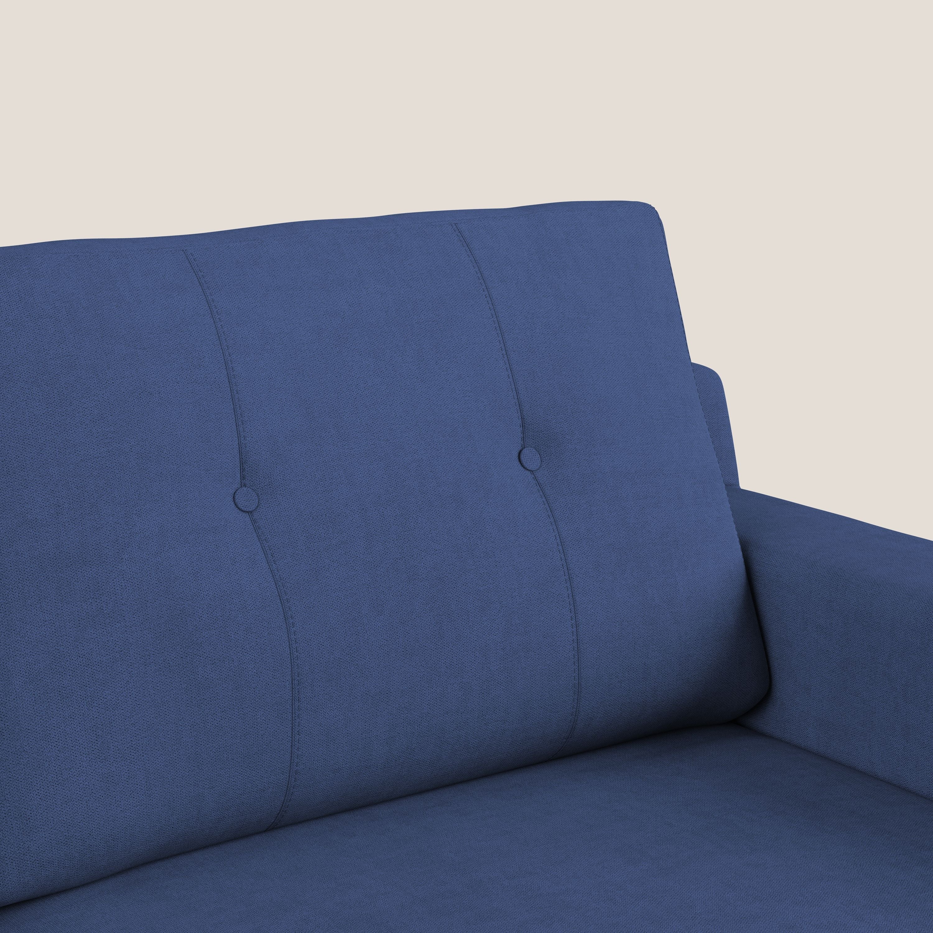 Danish divano moderno in tessuto morbido impermeabile T02 blu - divani.store