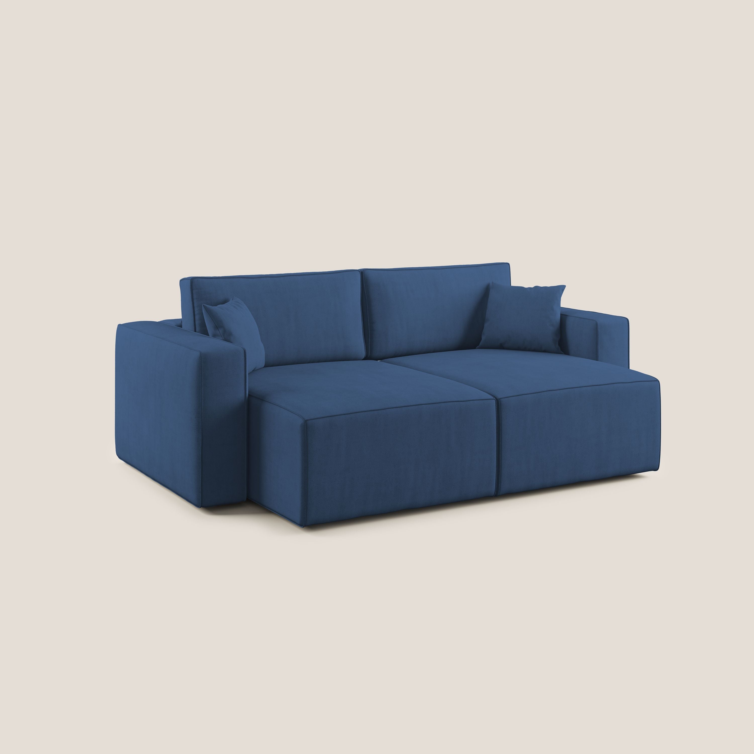 Morfeo divano con sedute estraibili in morbido tessuto impermeabile T02 blu - divani.store