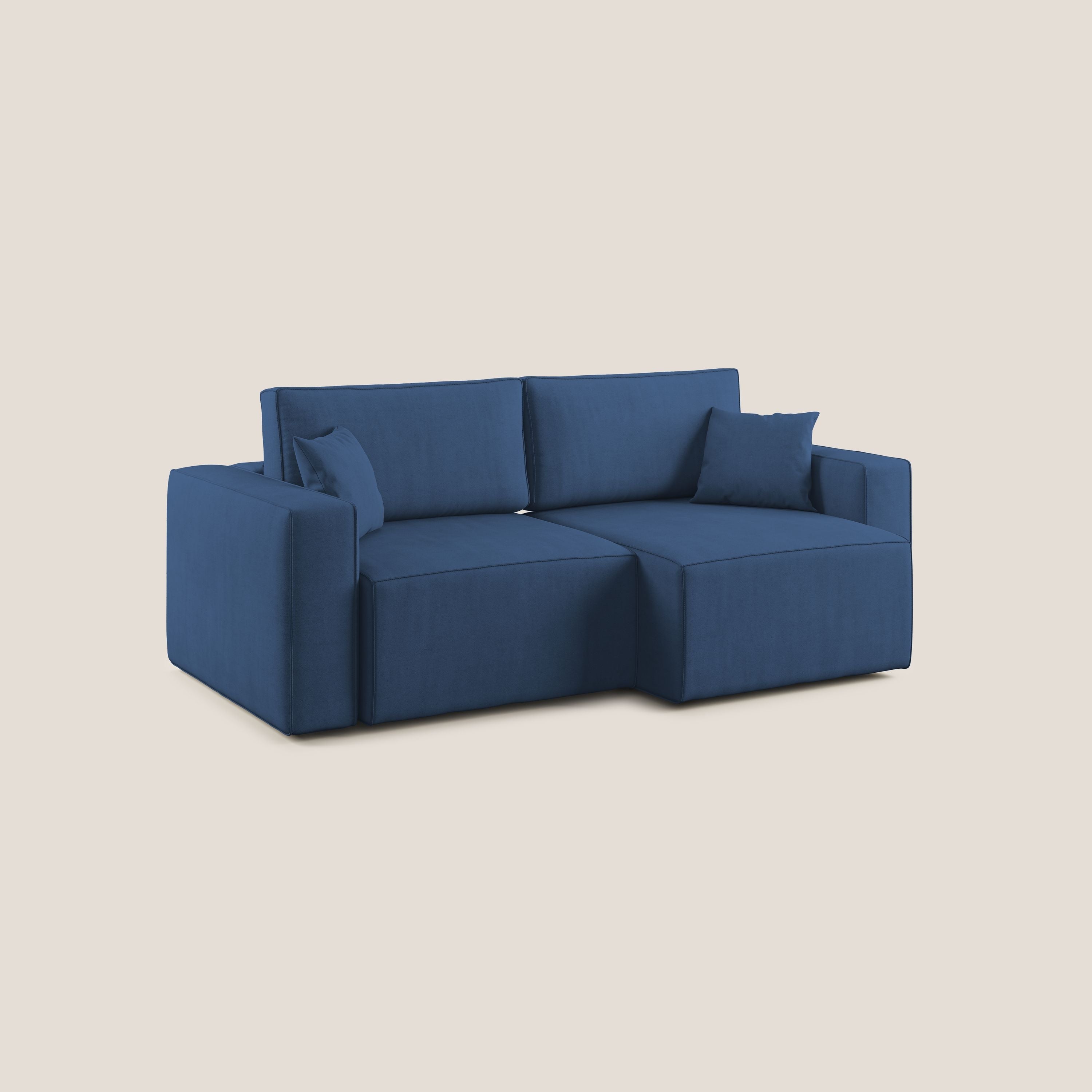 Morfeo divano con sedute estraibili in morbido tessuto impermeabile T02 blu - divani.store