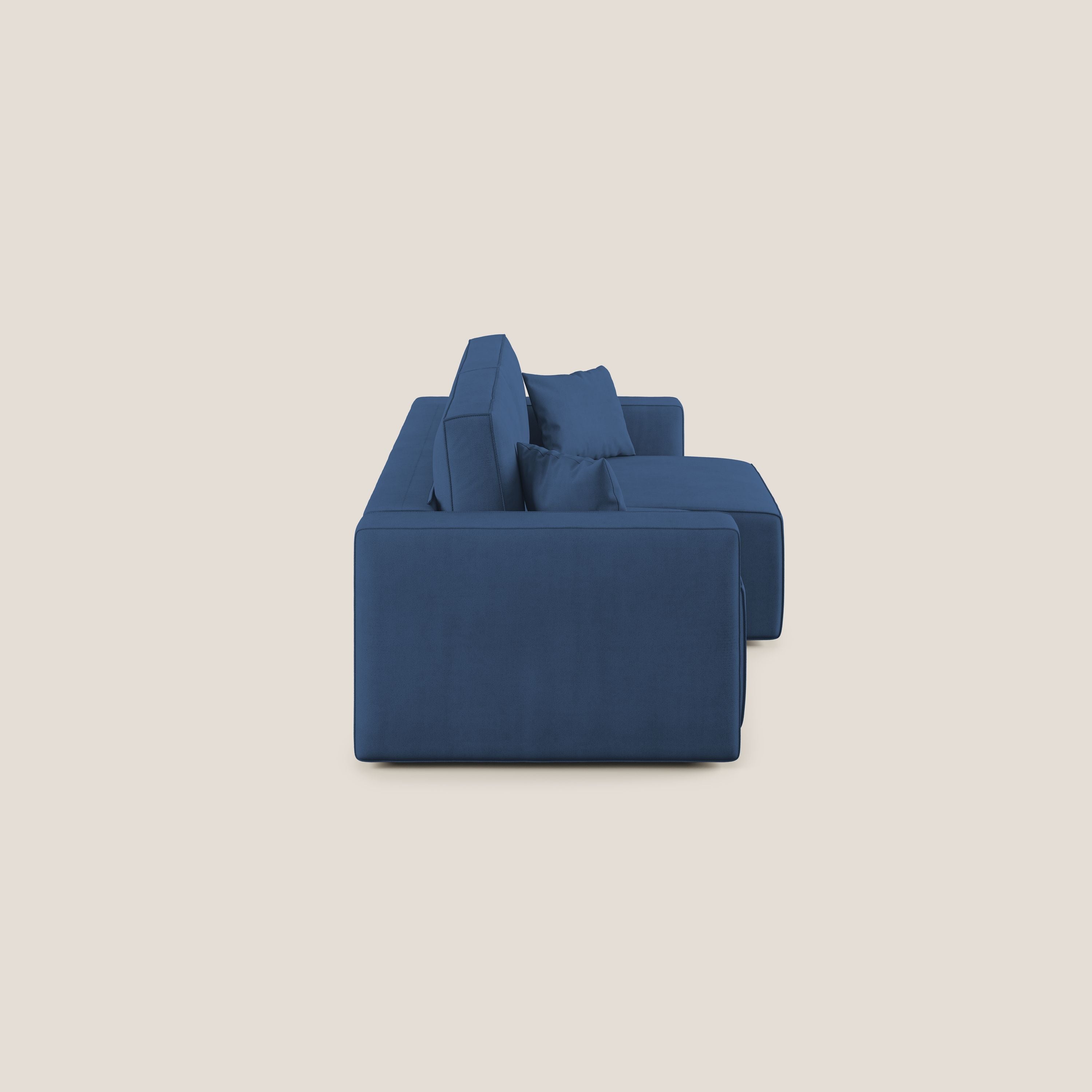 Morfeo divano con sedute estraibili in morbido tessuto impermeabile T02 blu - divani.store