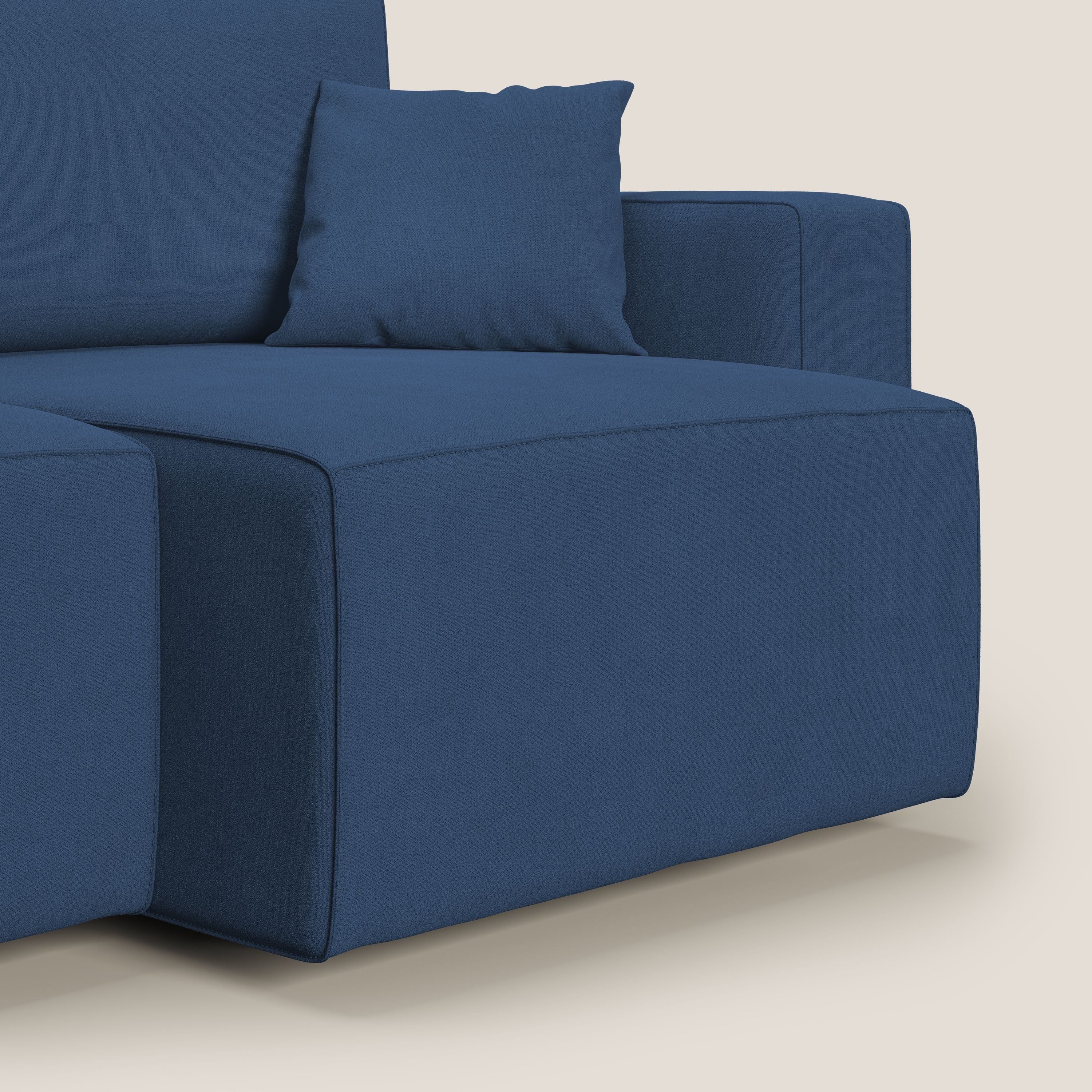 Morfeo divano con sedute estraibili in morbido tessuto impermeabile T02 blu - divani.store
