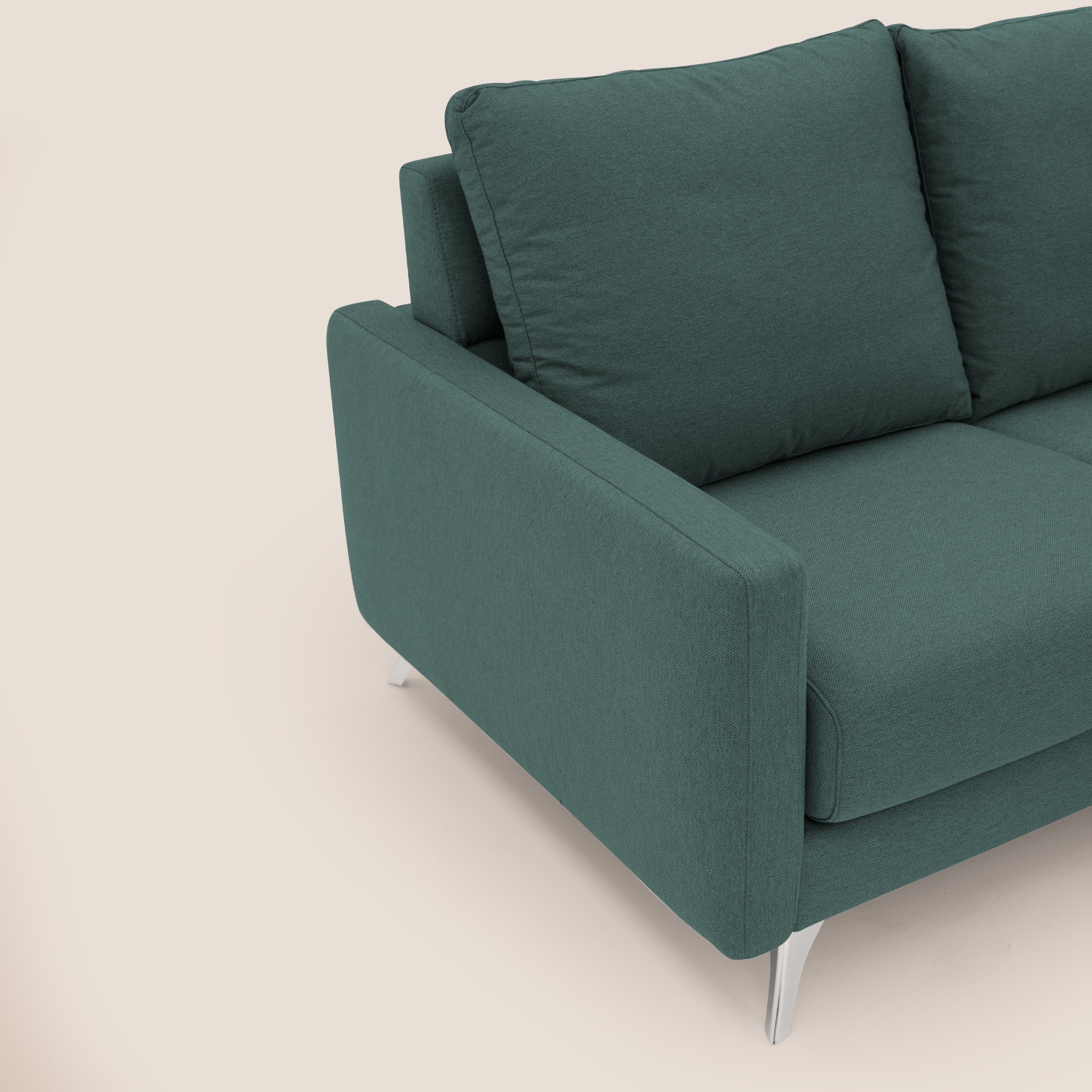 Klimt divano con sedute allungabili e schienali in piuma d'oca in tessuto smacchiabile T05 verde - divani.store