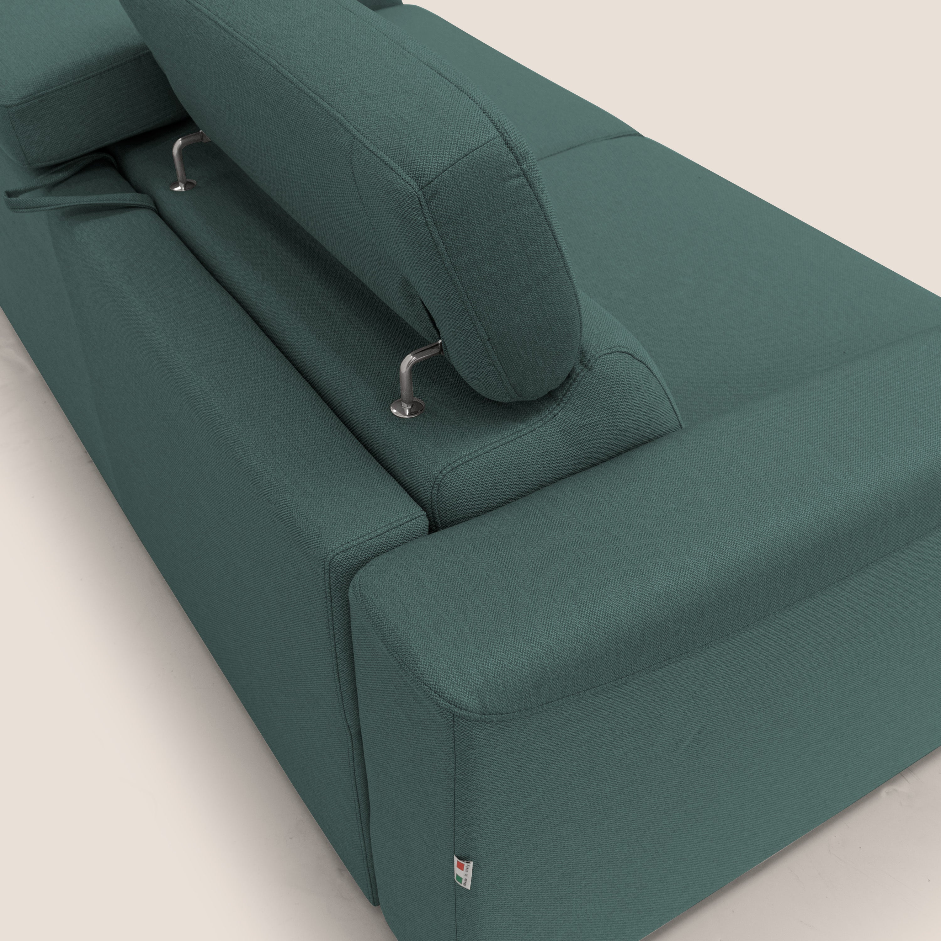 Poseidon divano letto + relax elettrico in tessuto smacchiabile impermeabile T05 verde