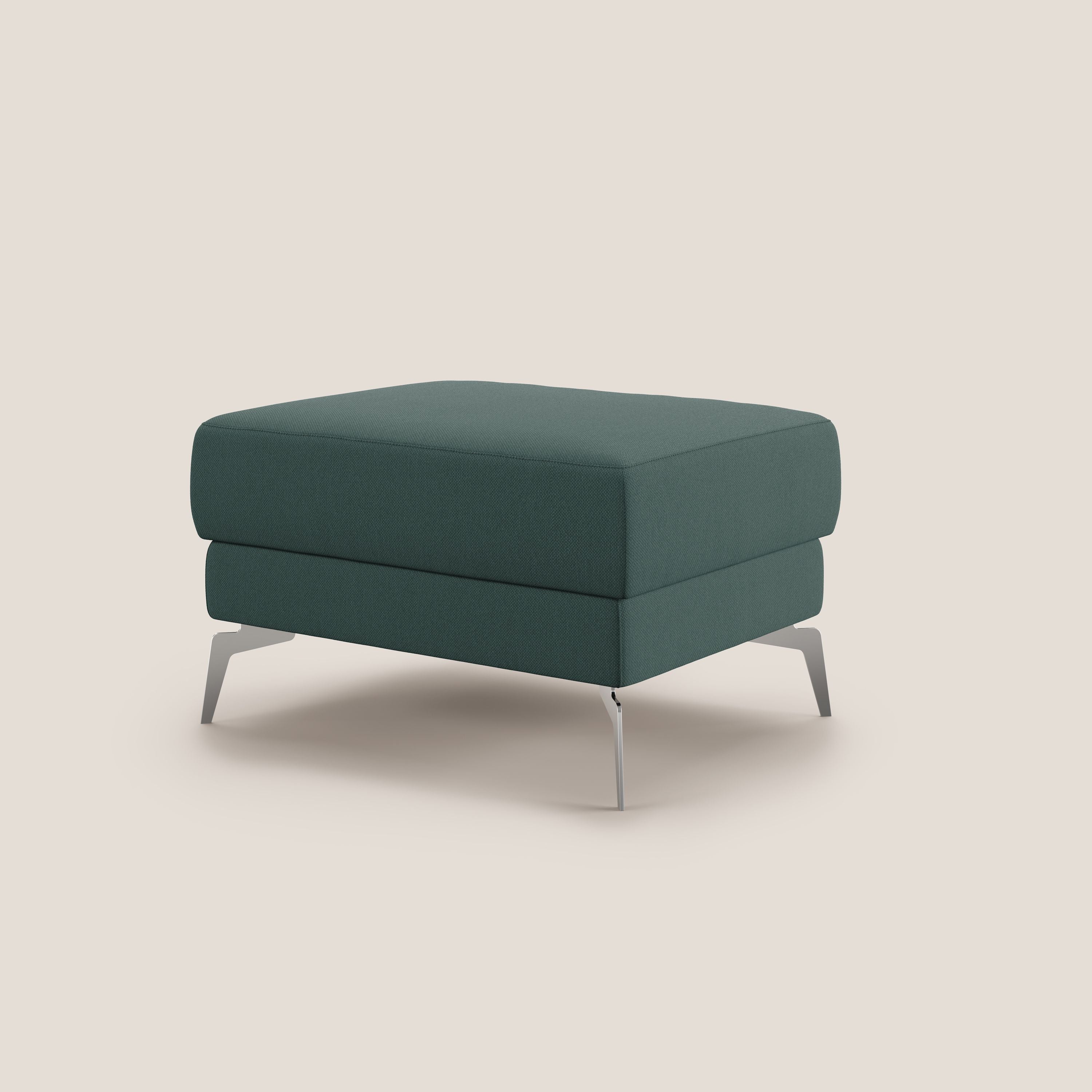 Star Pouf con piedini alti in tessuto smacchiabile T05 verde - divani.store