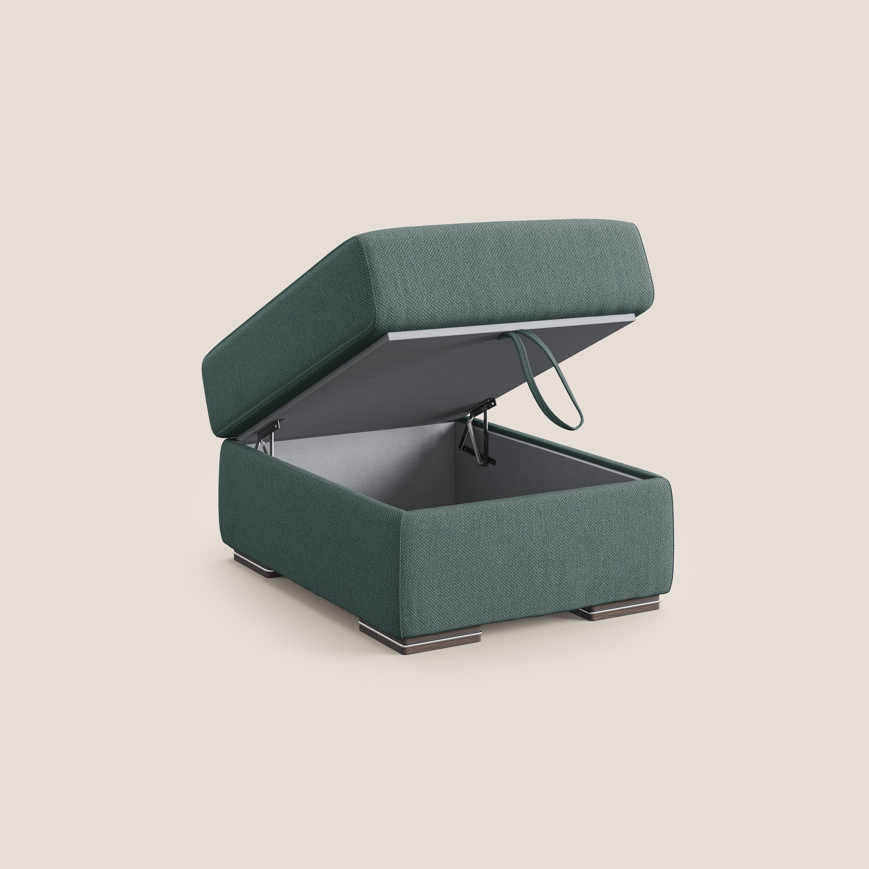 Sun pouf apribile contenitore in tessuto smacchiabile ad acqua T05 verde - divani.store