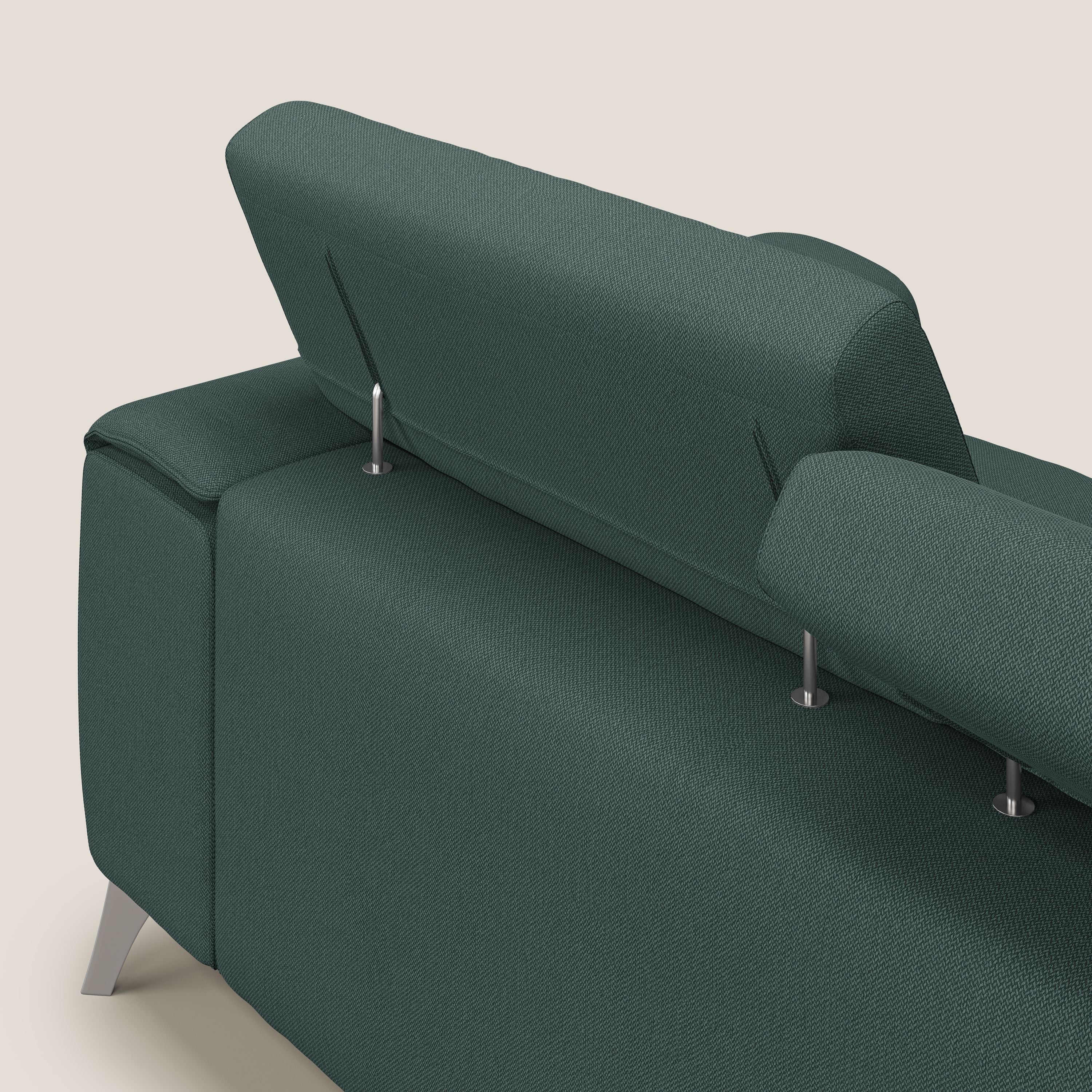 Fusion divano con 3 sedute allungabili in tessuto smacchiabile T05 verde - divani.store