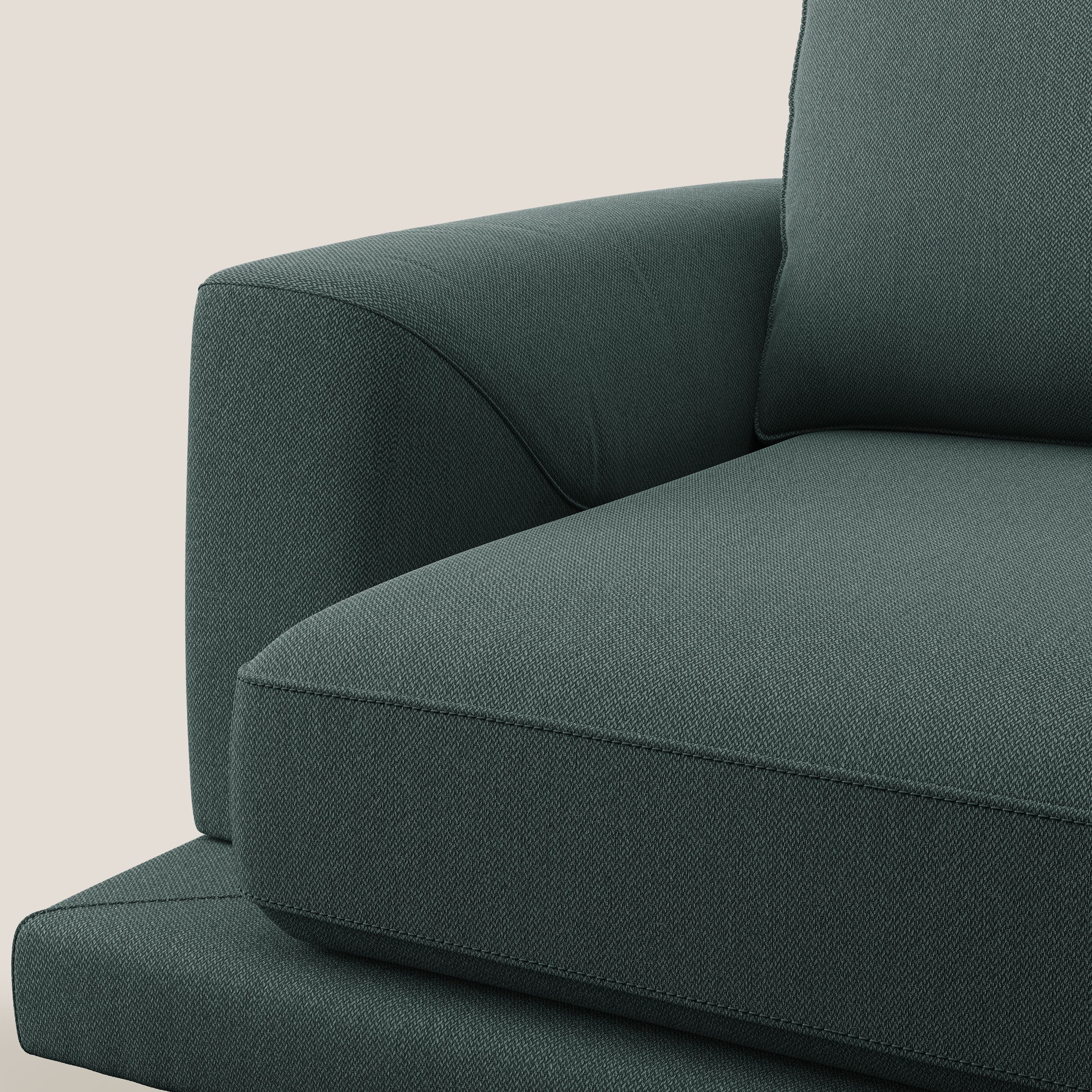 Dorian poltrona moderna in tessuto smacchiabile T05 verde - divani.store