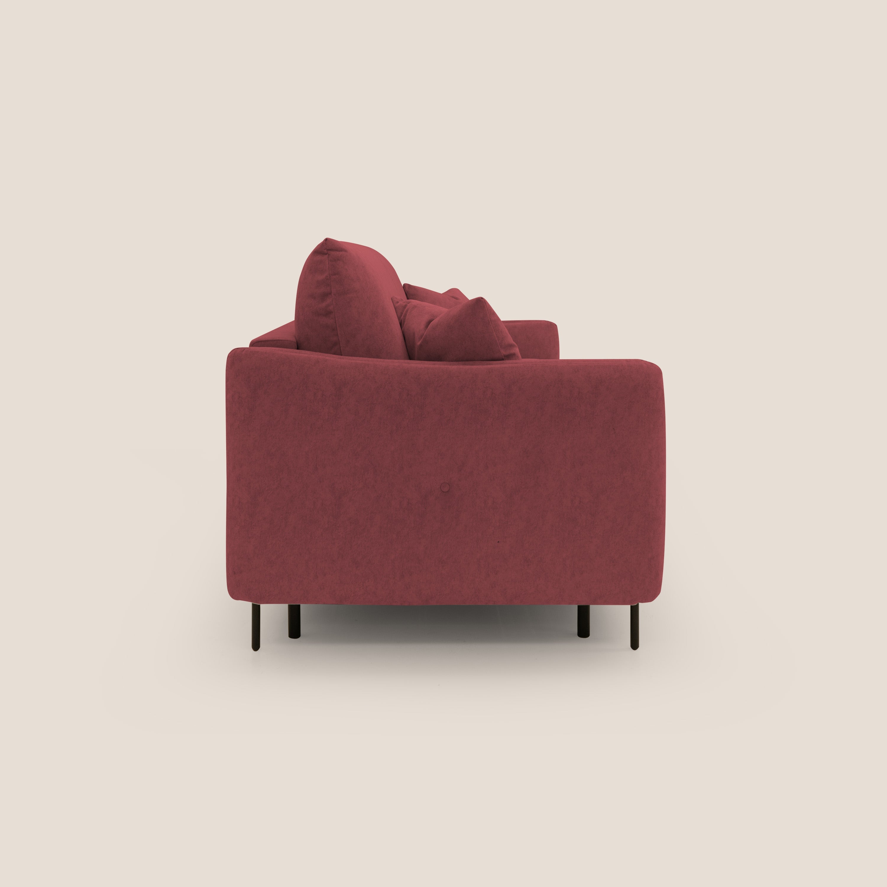 Gregory Divano letto con materasso h18 cm in microfibra effetto velluto impermeabile T09 rosso - divani.store