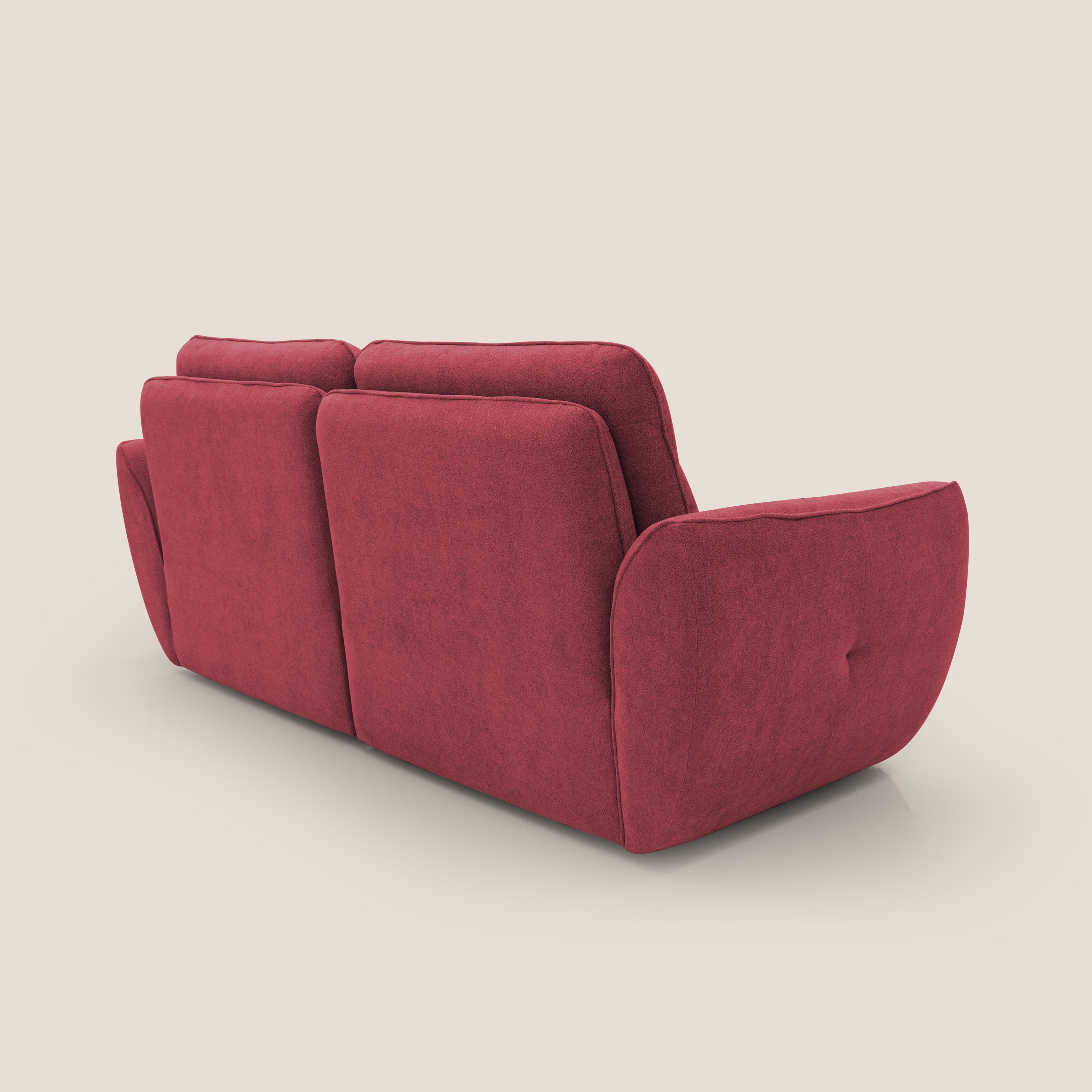 Cerbero divano 2 e 3 posti in morbido bouclé impermeabile T07 rosso - divani.store