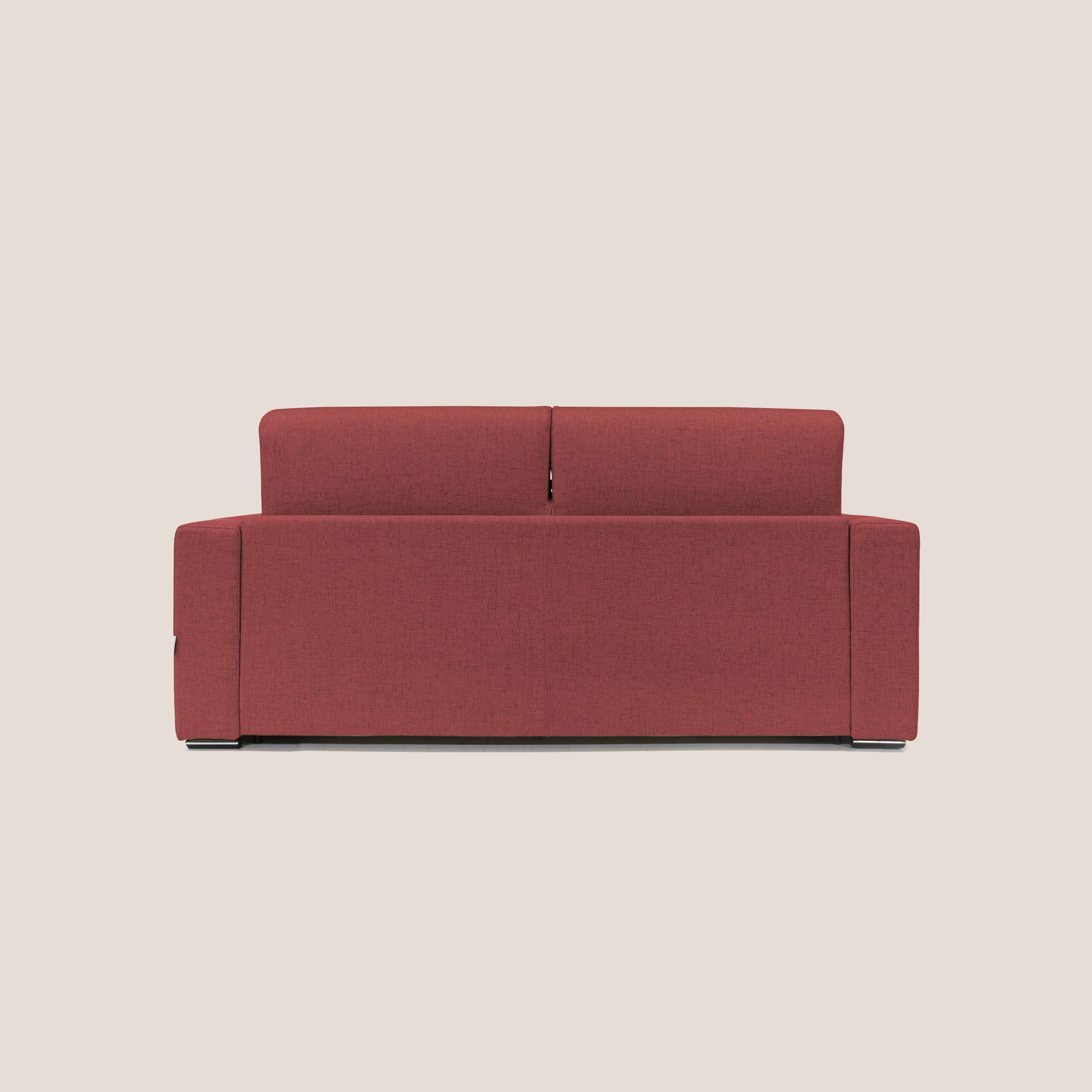 Nixon Divano letto matrimoniale con materasso 20 cm in tessuto impermeabile T03 rosso - divani.store