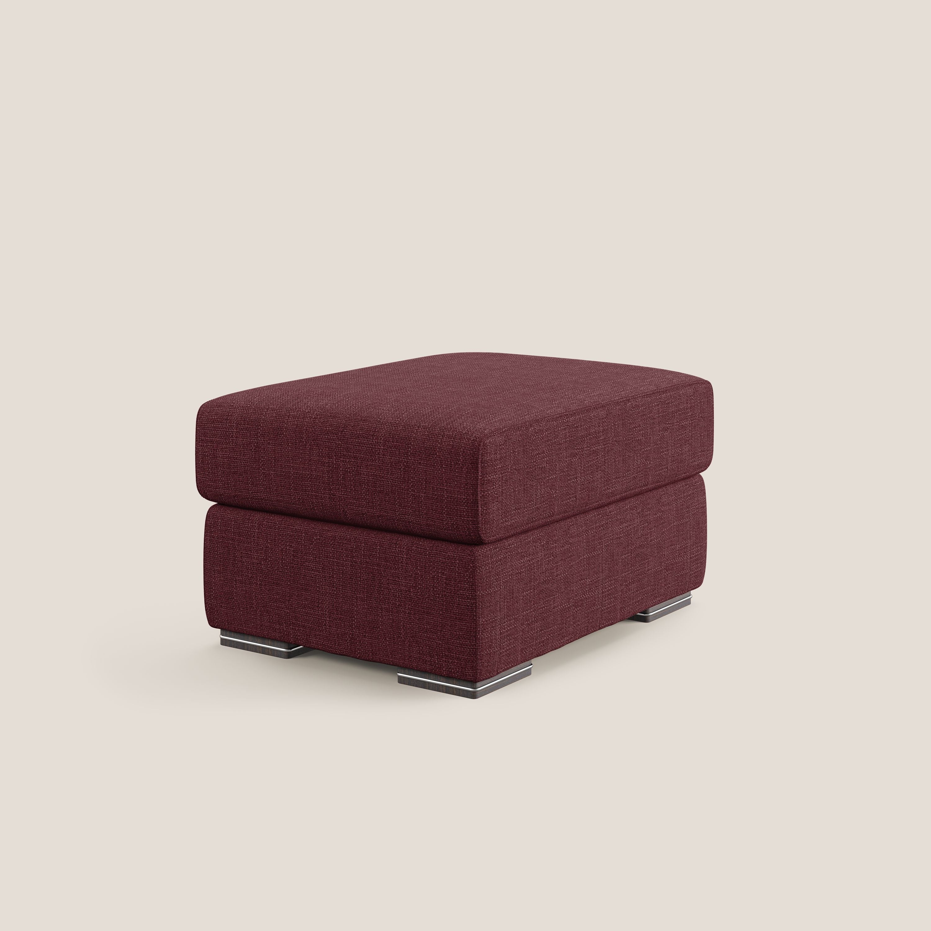 Sun pouf apribile contenitore in tessuto impermeabile morbido intreccio T06 rosso - divani.store