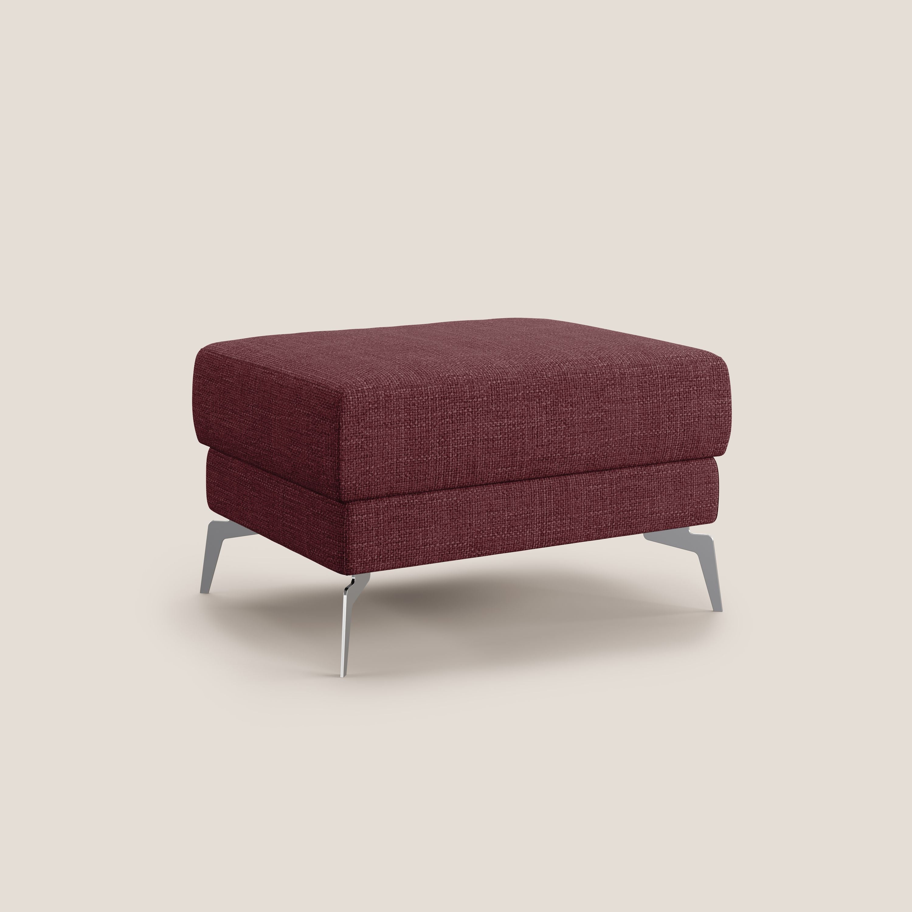 Star Pouf con piedini alti in tessuto impermeabile morbido intreccio T06 rosso - divani.store