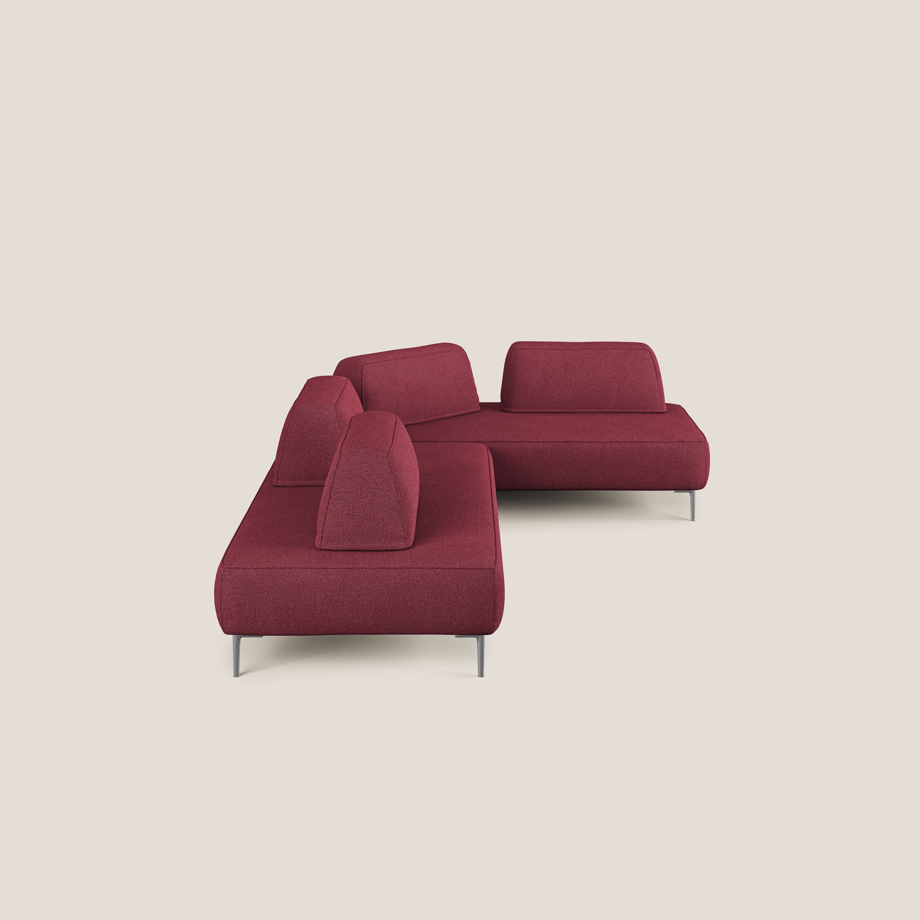 Newton divano angolare modulare con schienali movibili T07 rosso - divani.store