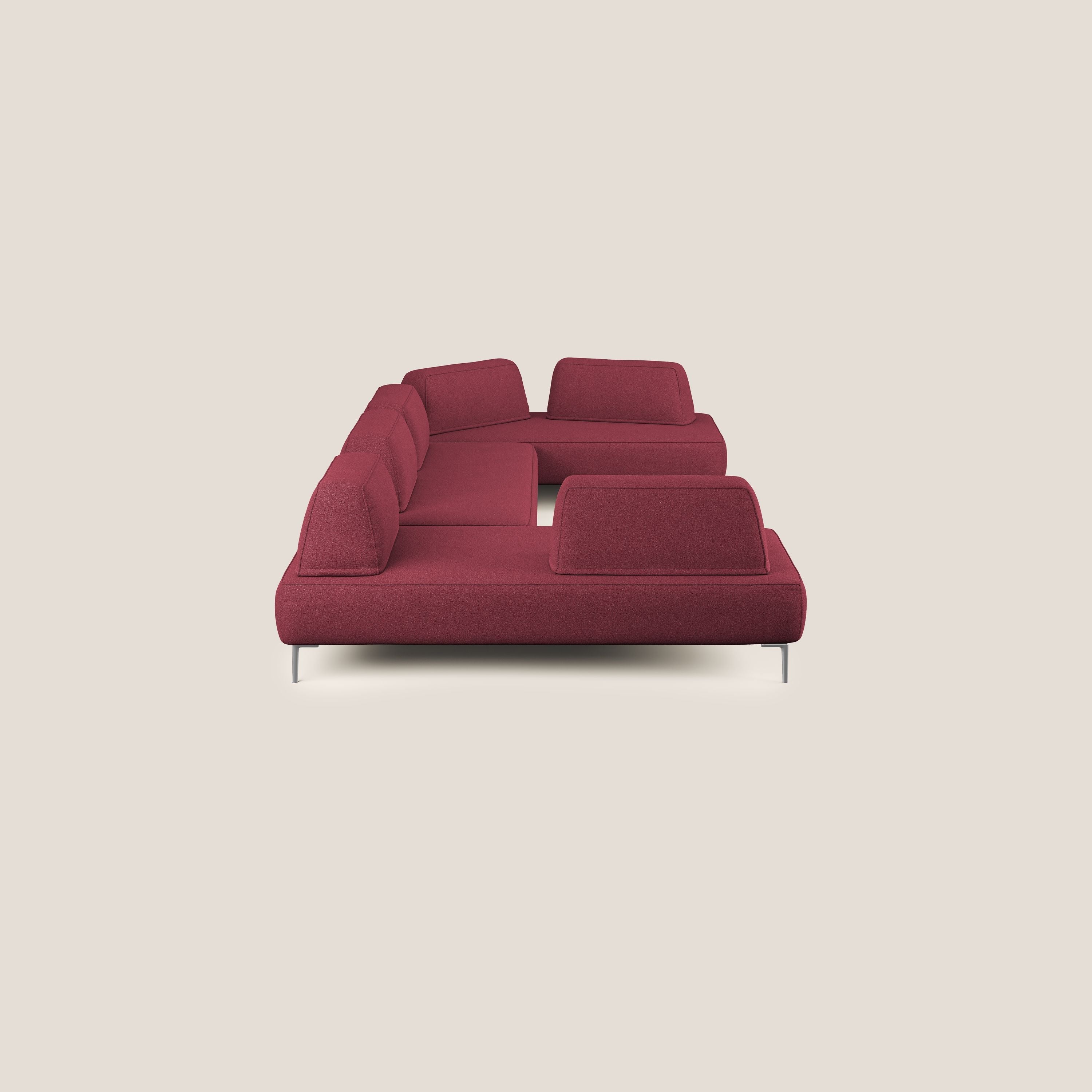 Newton divano panoramico modulare con schienali movibili T07 rosso - divani.store
