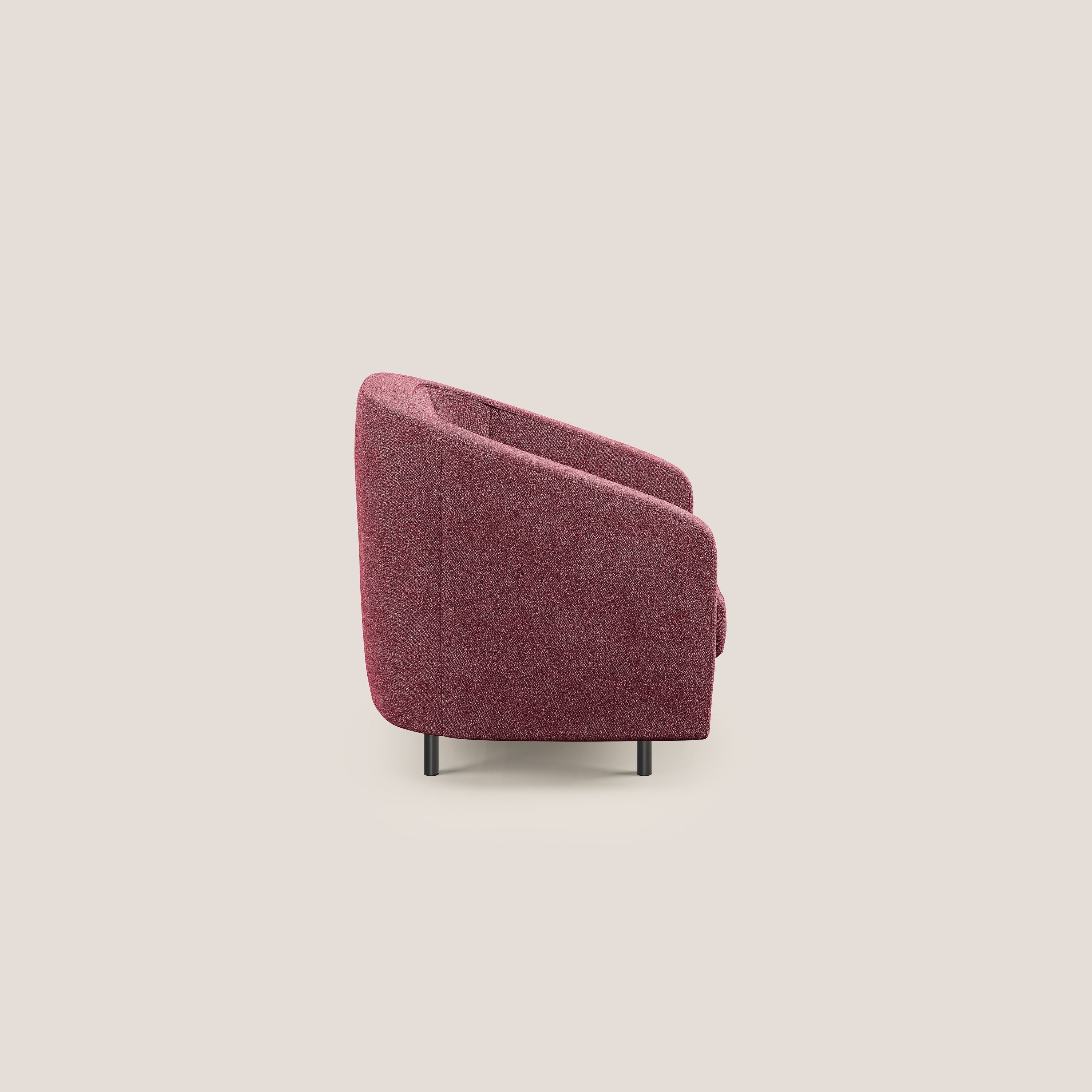 Pandora Poltroncina in morbido tessuto bouclé impermeabile T07 rosso - divani.store