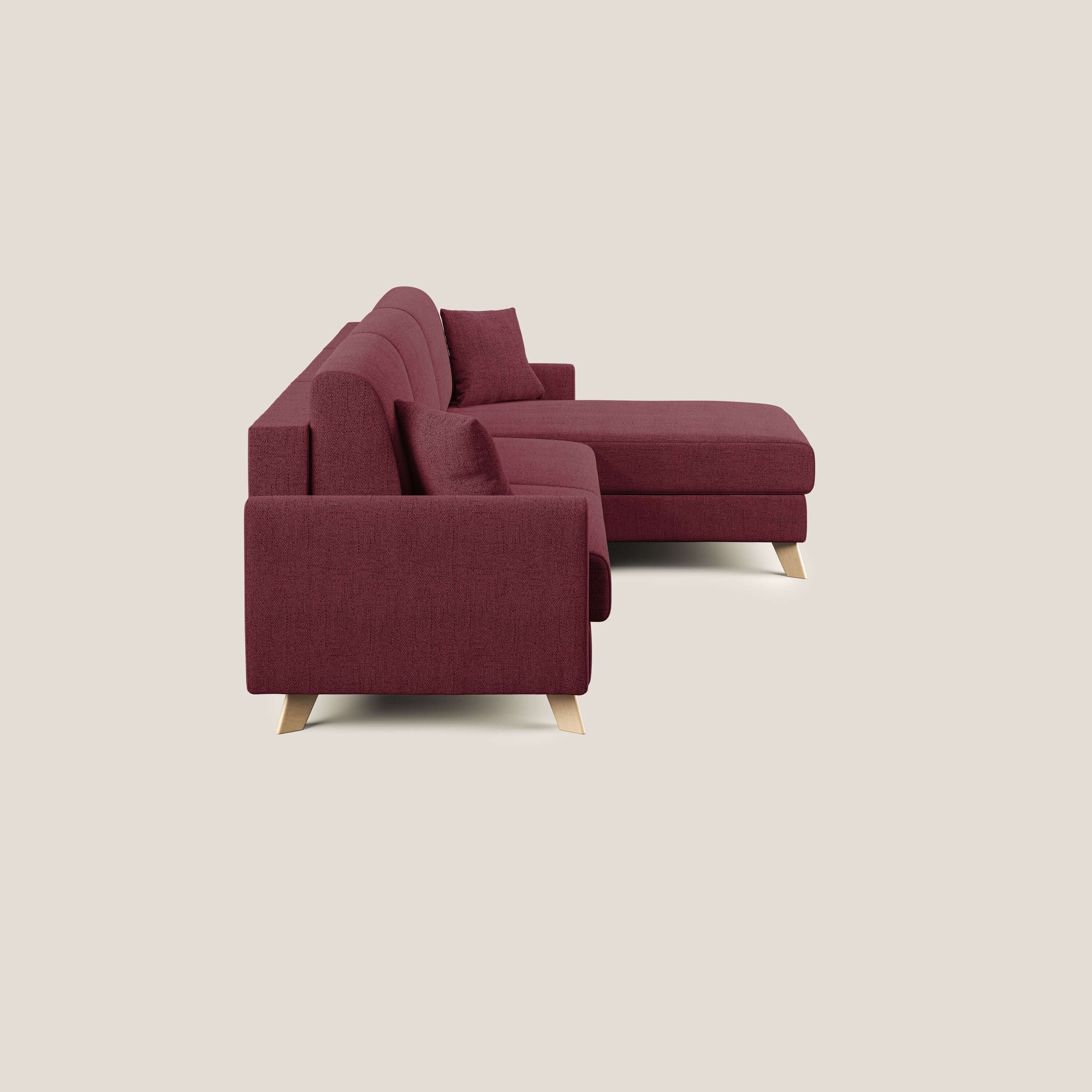 Edgar divano letto angolare in tessuto felis impermeabile T03 rosso - divani.store