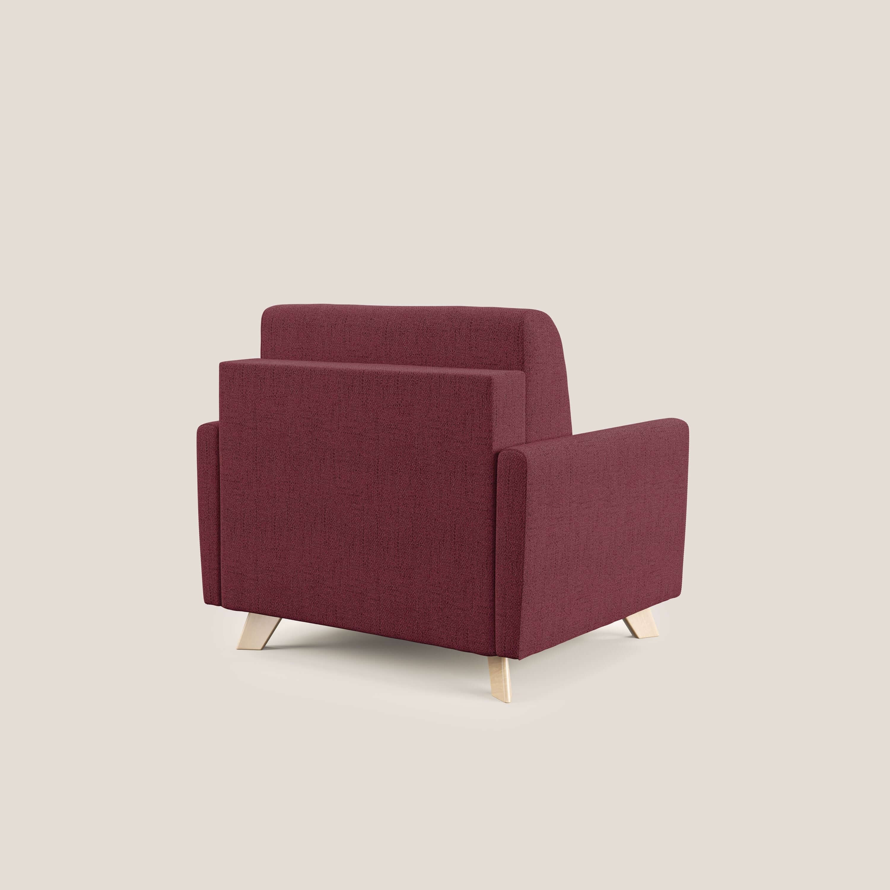 Edgar poltrona letto in tessuto felis impermeabile T03 rosso - divani.store