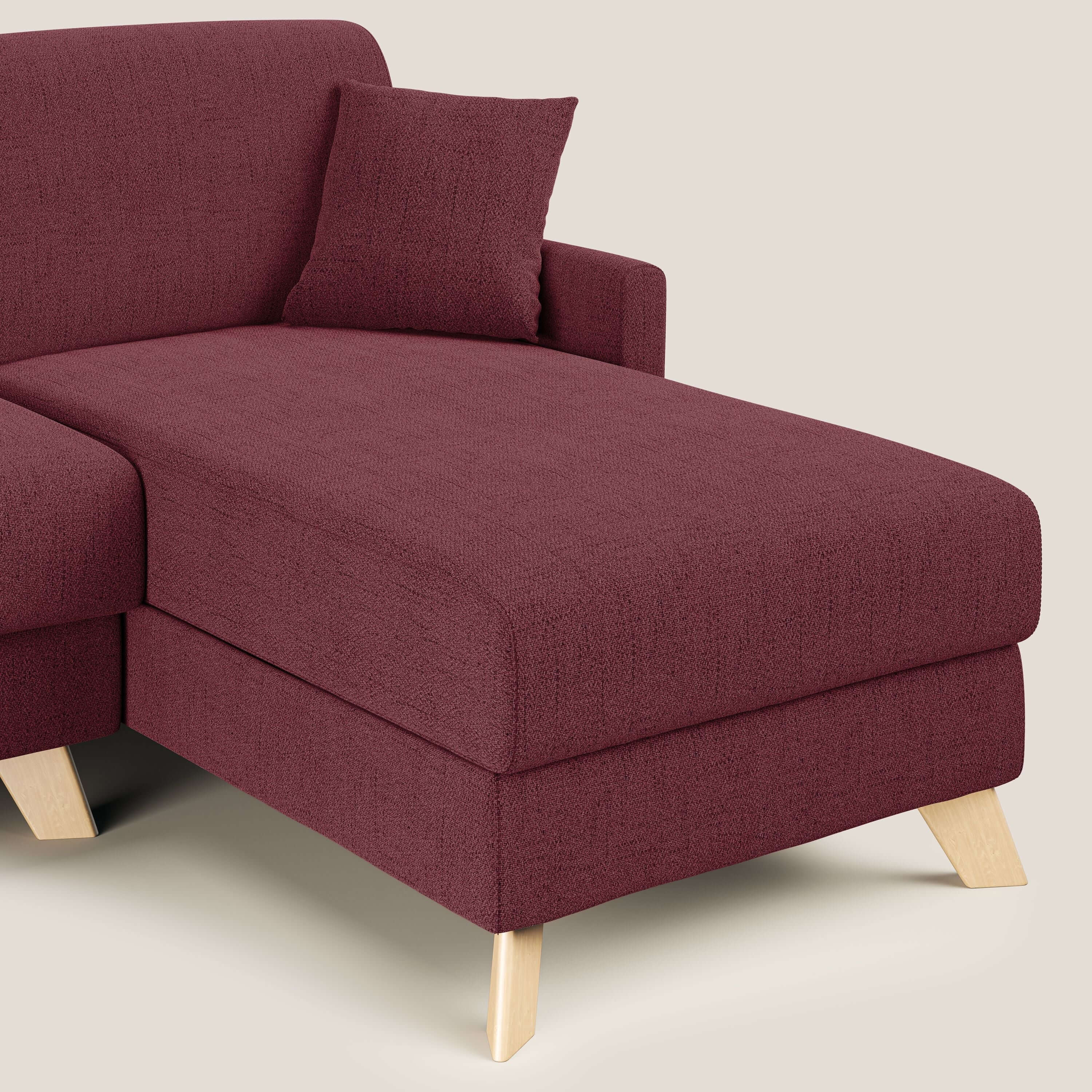 Edgar divano letto angolare in tessuto felis impermeabile T03 rosso - divani.store