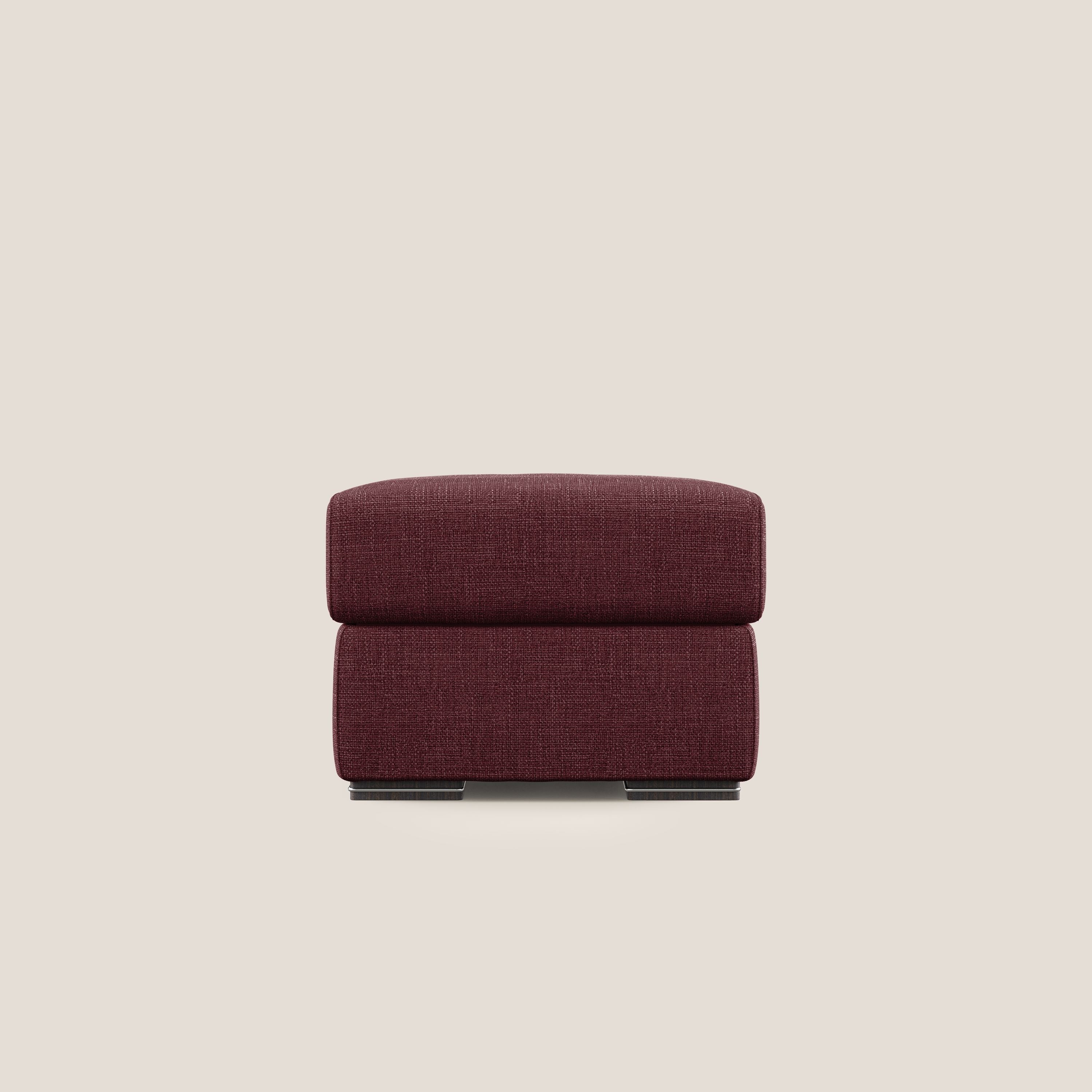 Sun pouf apribile contenitore in tessuto impermeabile morbido intreccio T06 rosso - divani.store
