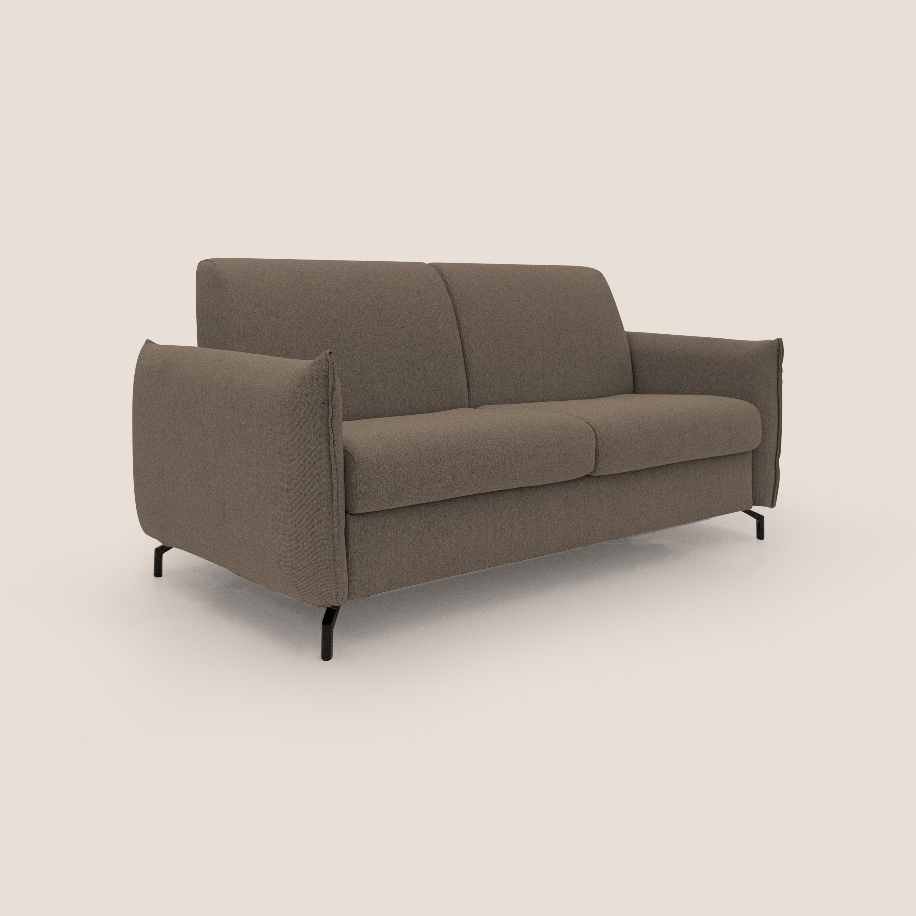 Scarlet divano letto in tessuto misto cotone impermeabile T19 marrone - divani.store