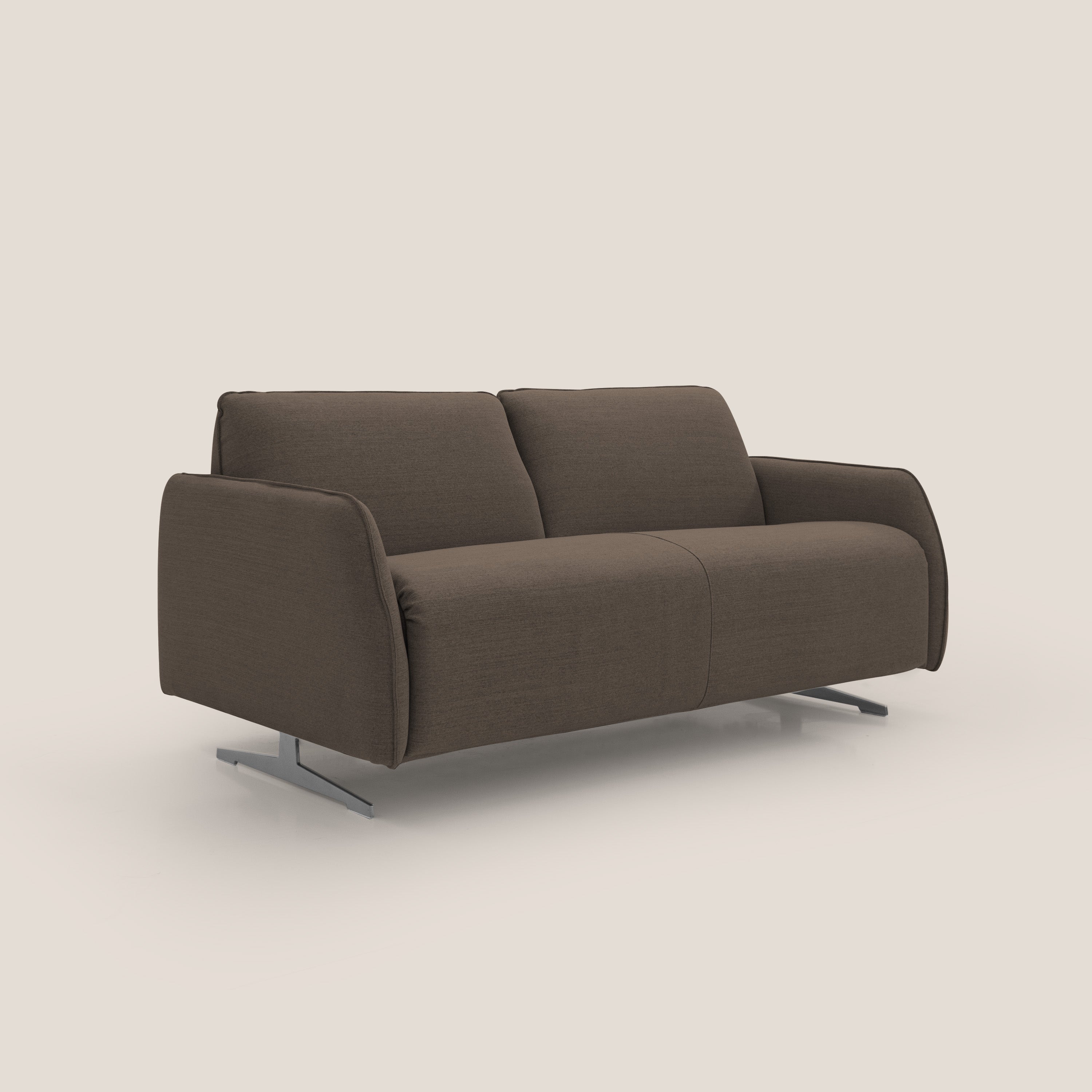Texas Divano letto matrimoniale moderno in tessuto impermeabile T19 marrone - divani.store