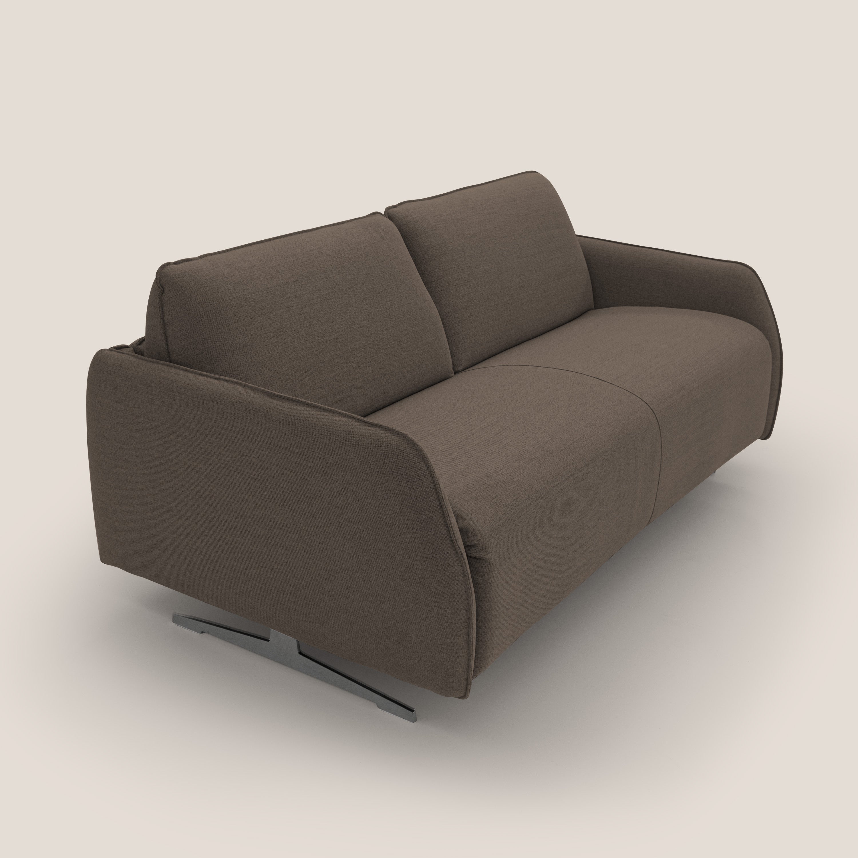 Texas Divano letto matrimoniale moderno in tessuto impermeabile T19 marrone - divani.store