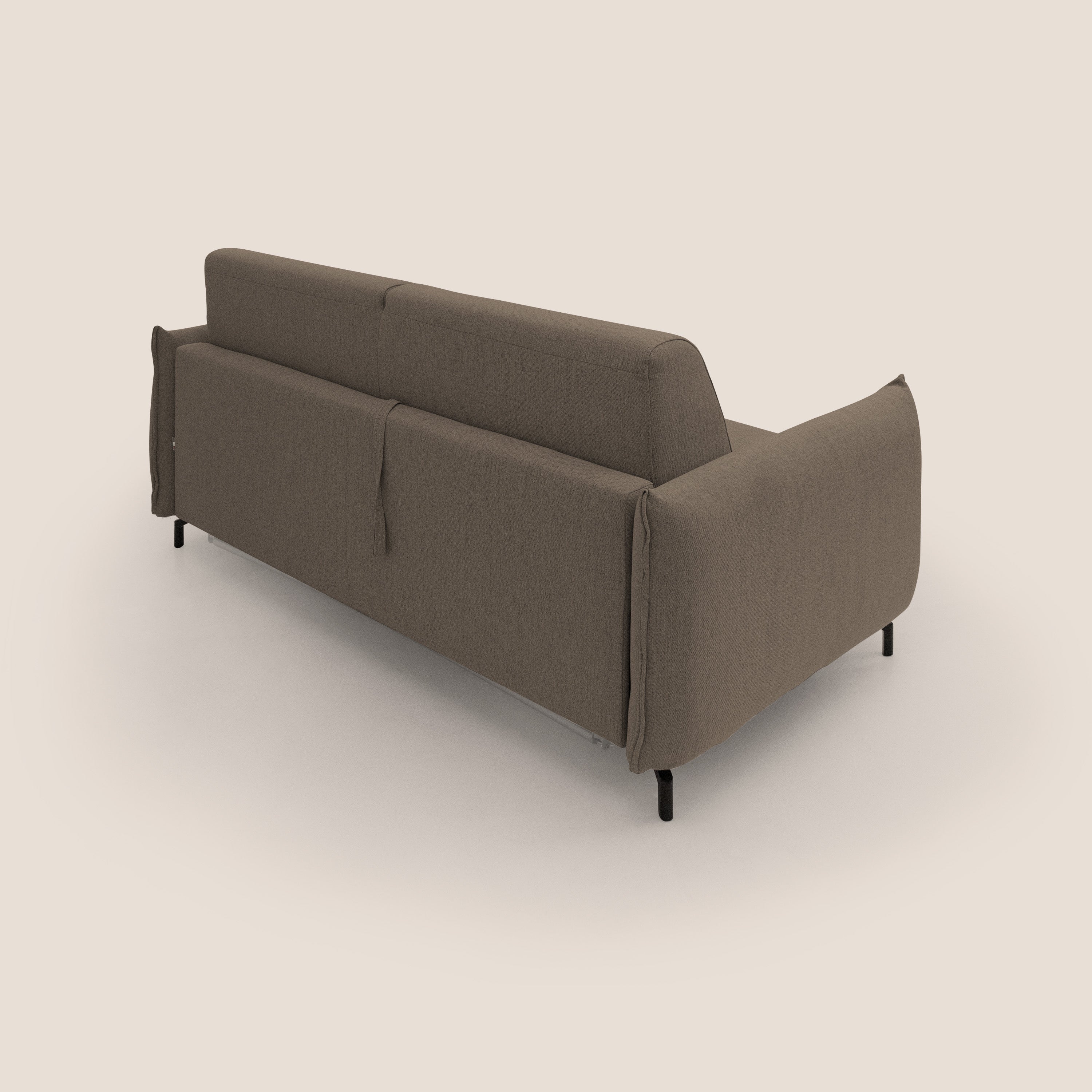 Scarlet divano letto in tessuto misto cotone impermeabile T19 marrone - divani.store