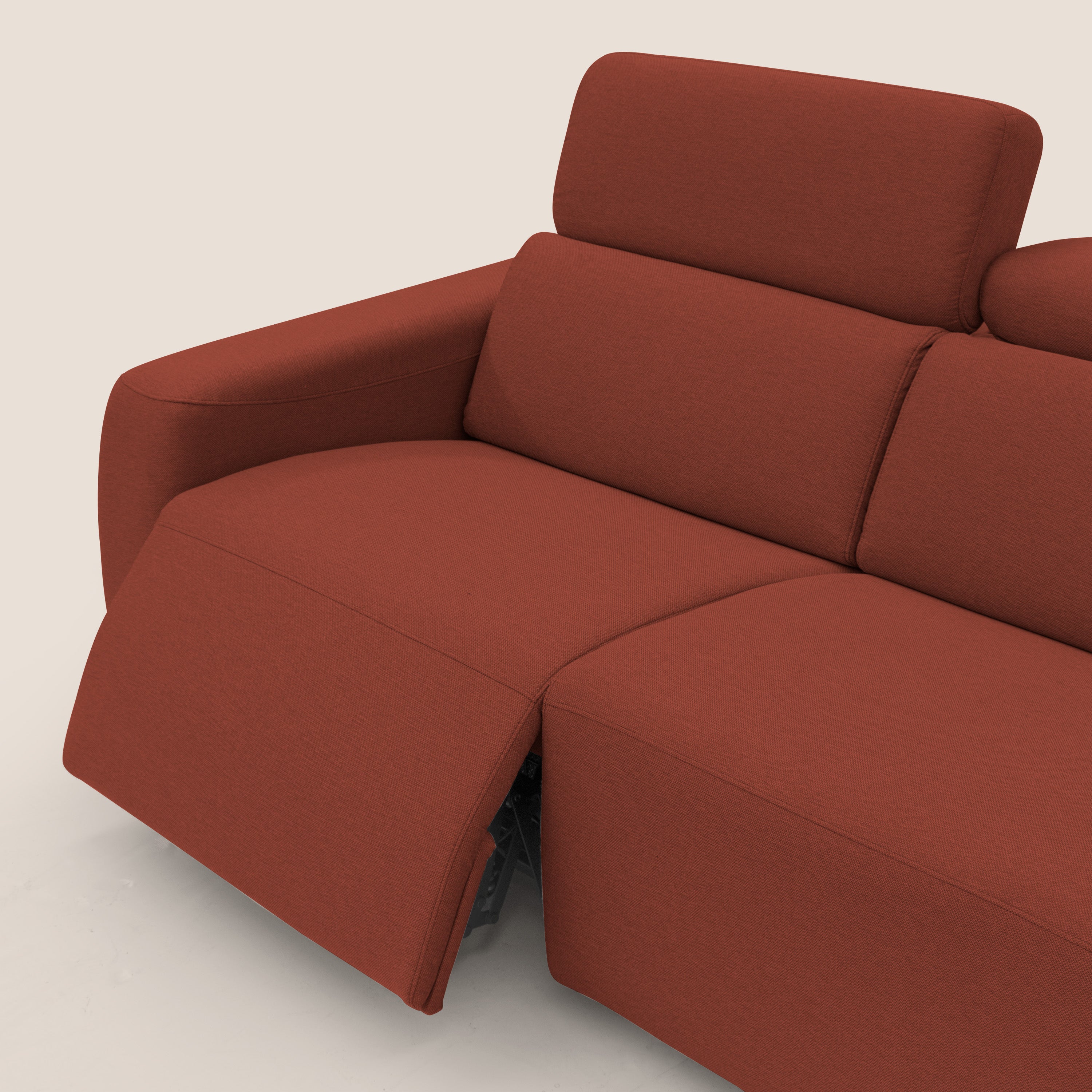 Poseidon divano letto + relax elettrico in tessuto smacchiabile impermeabile T05 rosso