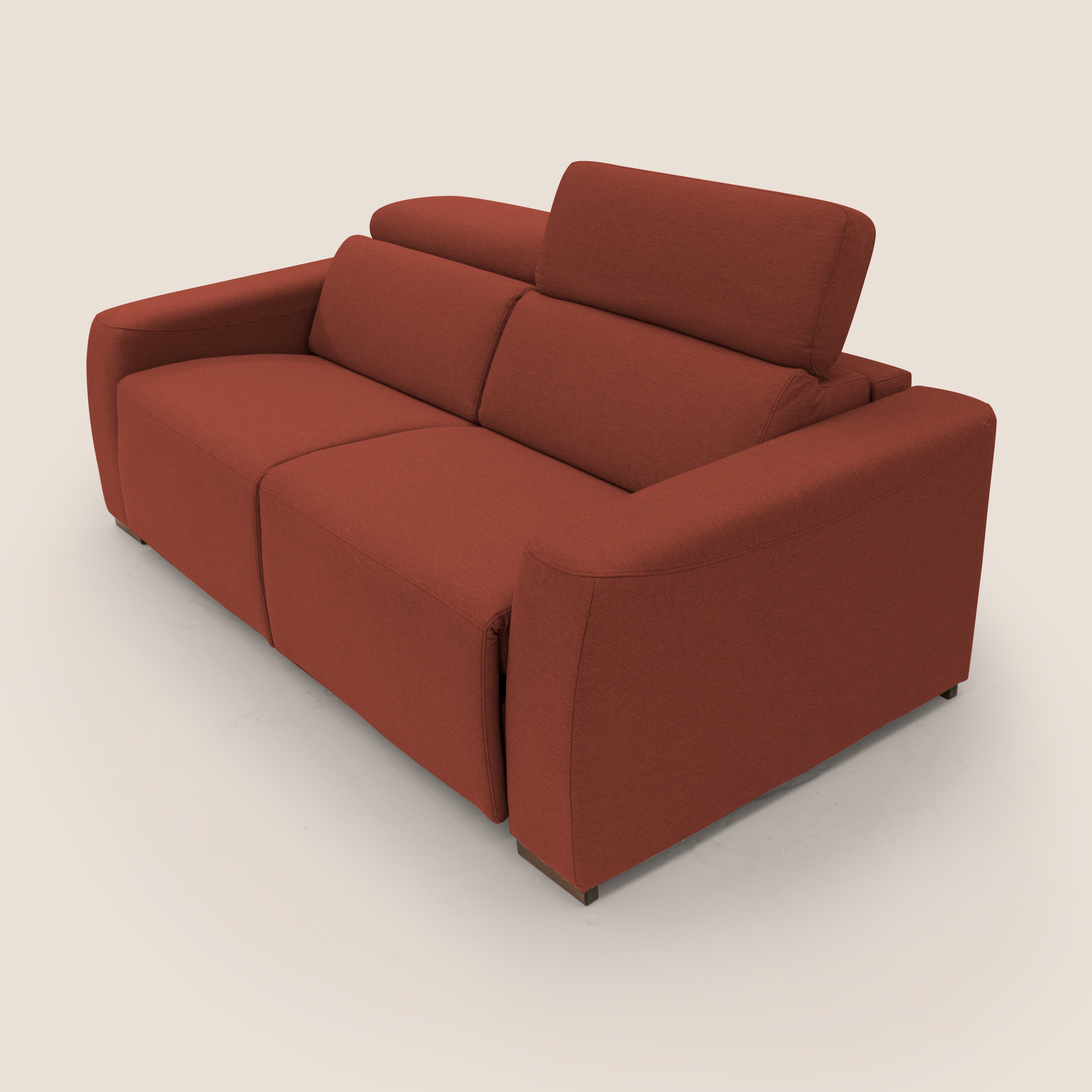 Poseidon divano letto + relax elettrico in tessuto smacchiabile impermeabile T05 rosso