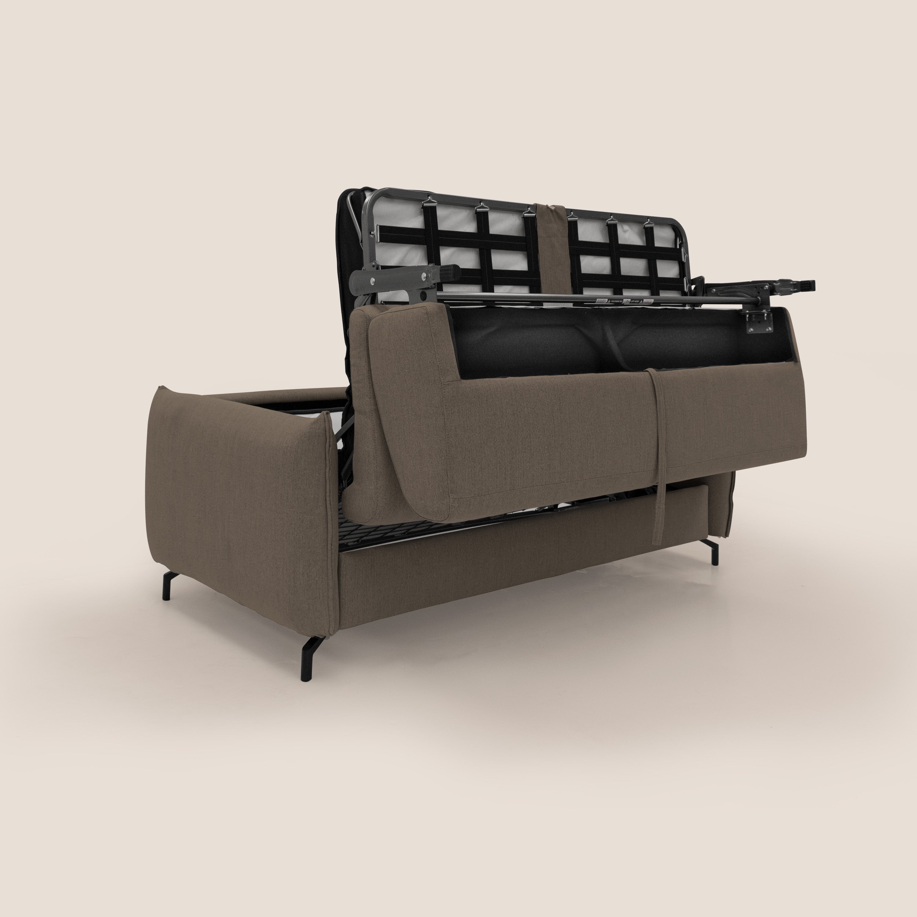 Scarlet divano letto in tessuto misto cotone impermeabile T19 marrone