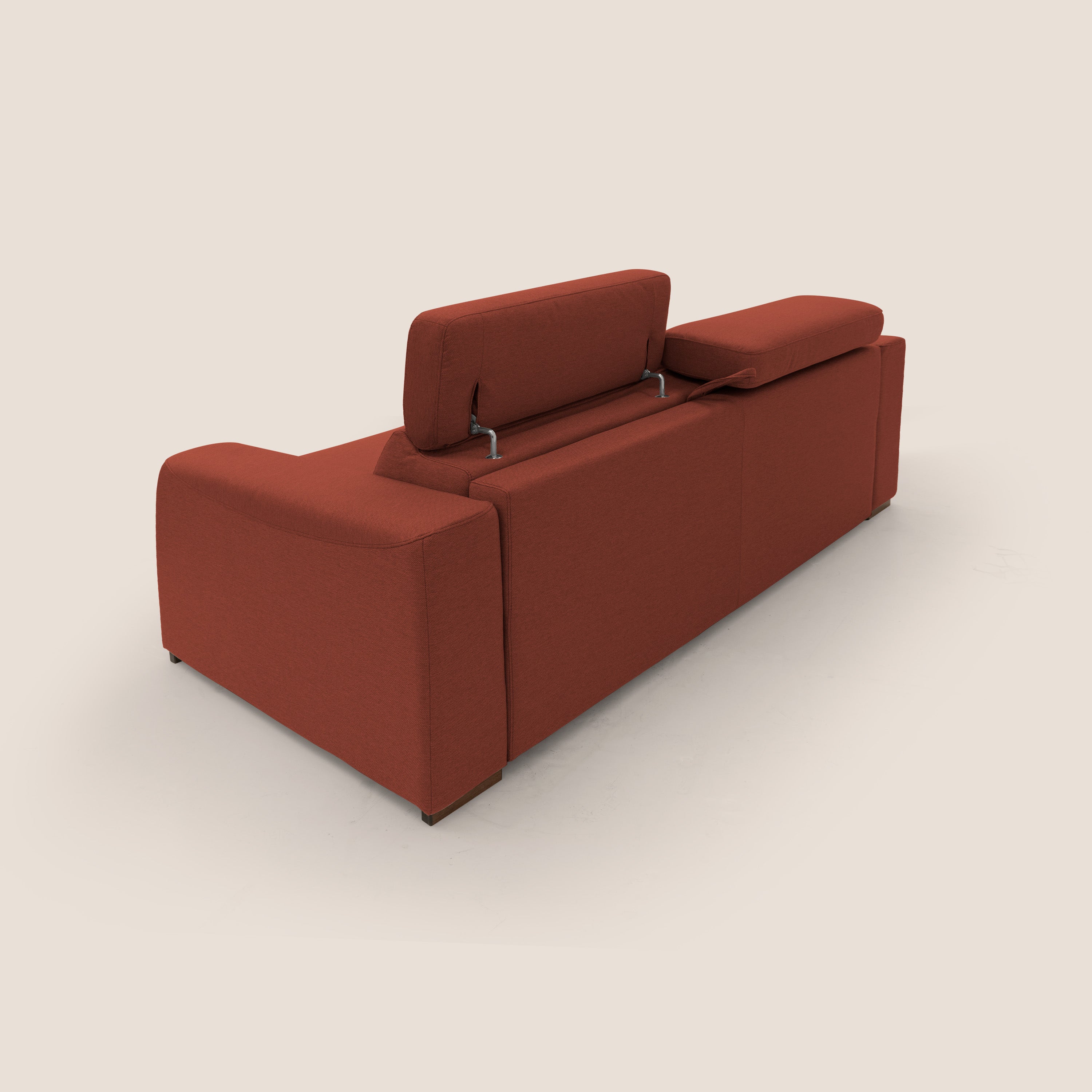 Poseidon divano letto + relax elettrico in tessuto smacchiabile impermeabile T05 rosso