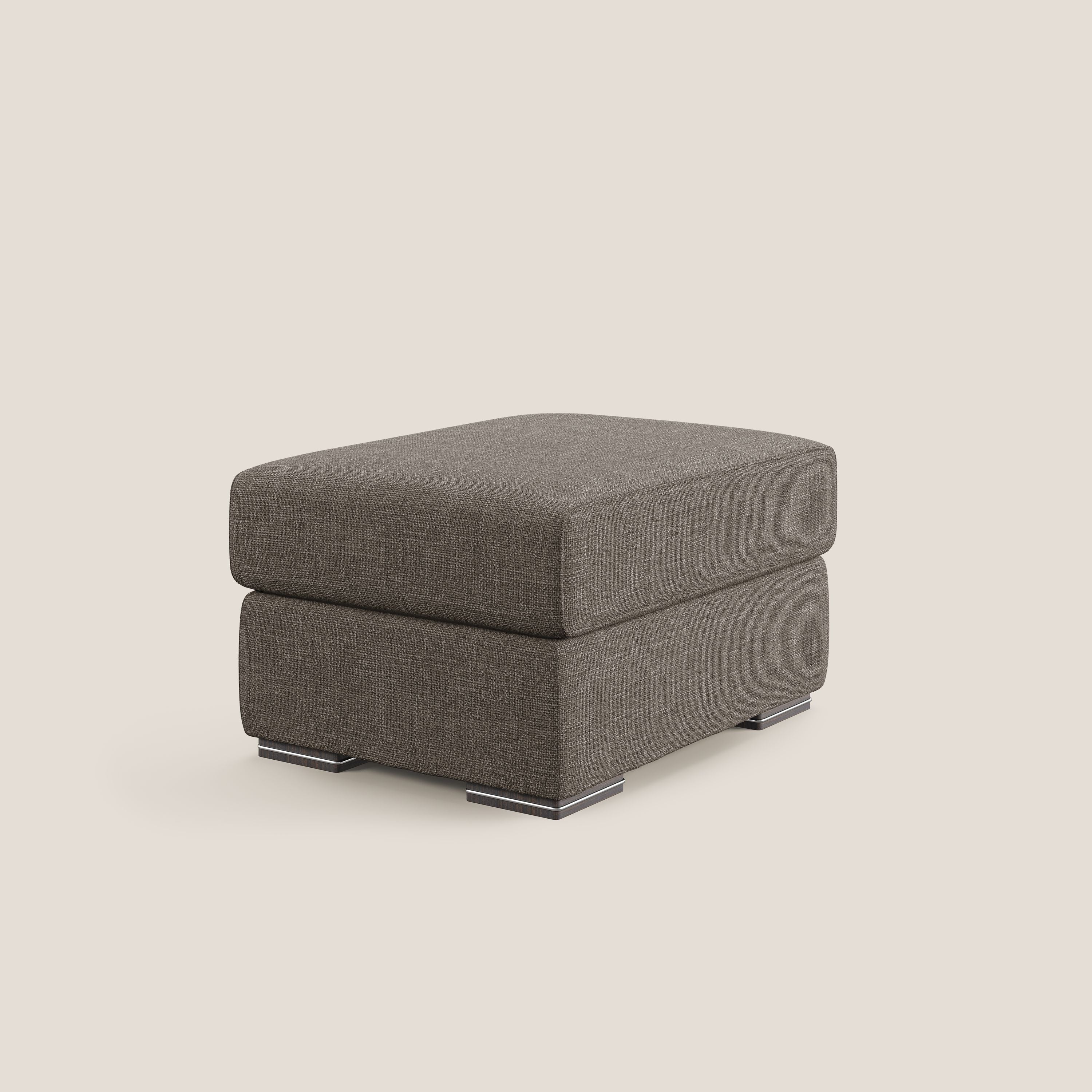 Sun pouf apribile contenitore in tessuto impermeabile morbido intreccio T06 marrone - divani.store