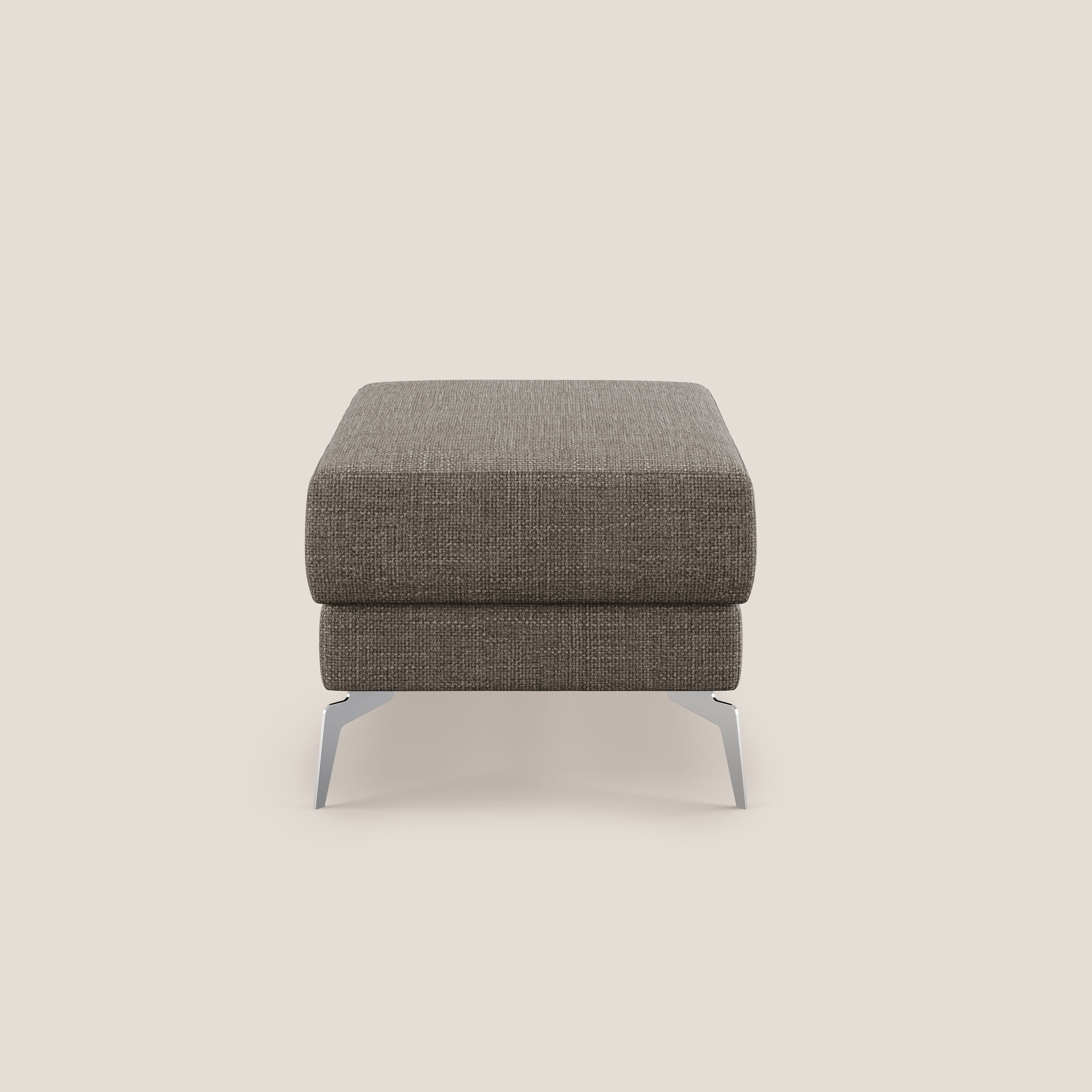 Star Pouf con piedini alti in tessuto impermeabile morbido intreccio T06 marrone - divani.store