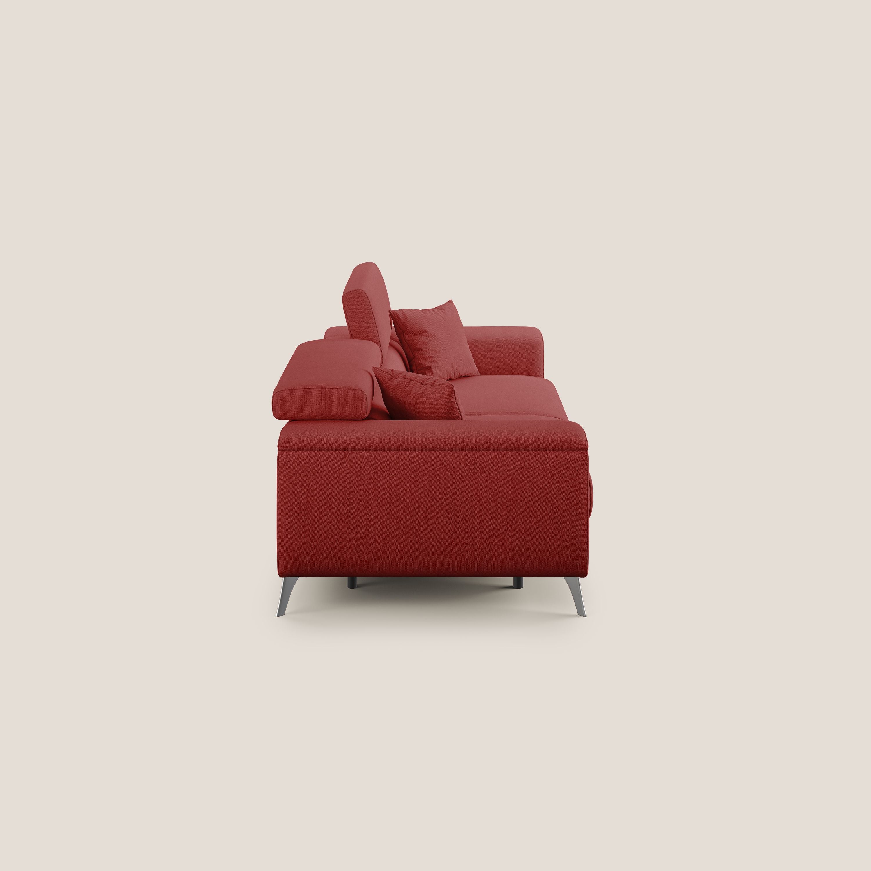 Fusion divano con sedute allungabili in tessuto smacchiabile T05 rosso - divani.store