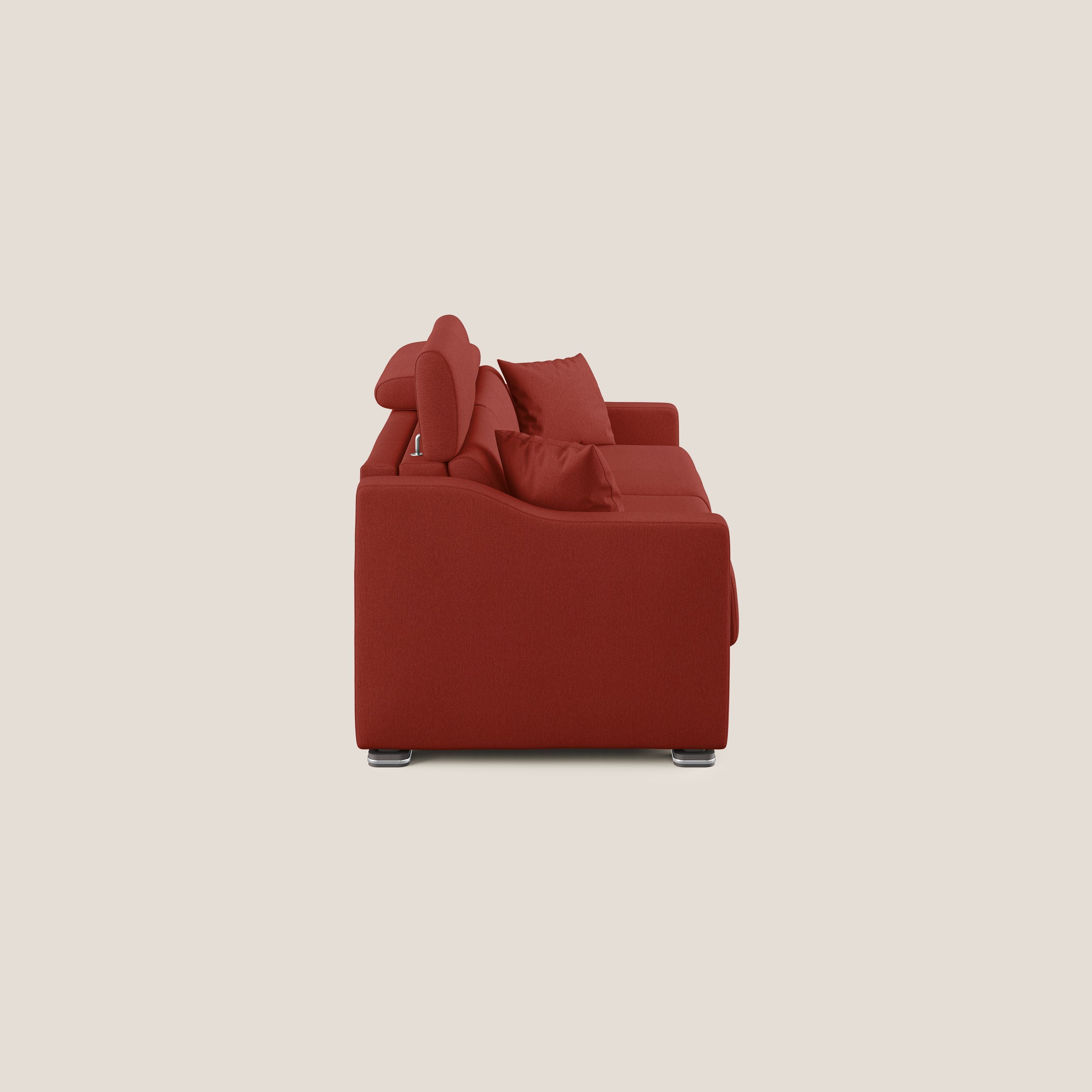 Amber divano letto matrimoniale in tessuto smacchiabile T05 rosso - divani.store